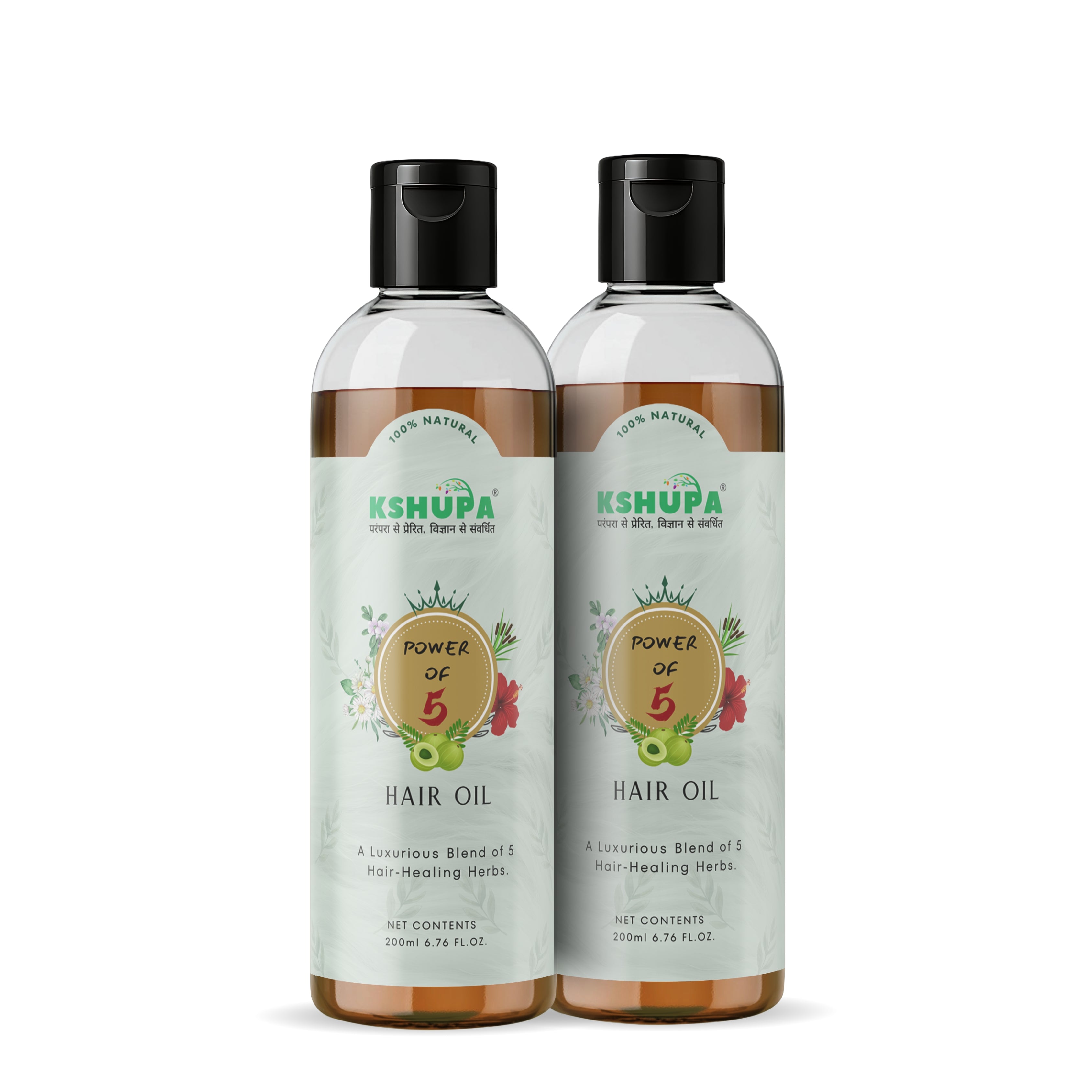 Power of 5 Hair Oil | Bhringraj, Amla, Hibiscus, Brahmi & Motha