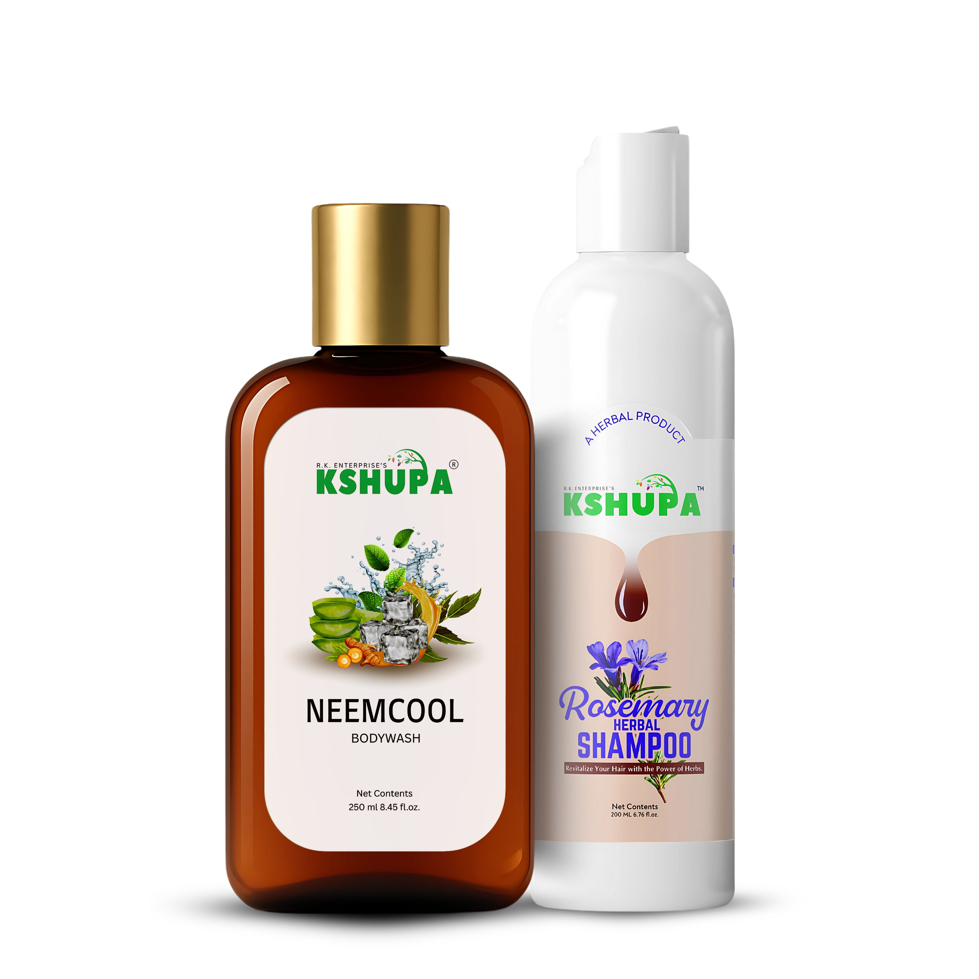Hair & Body Combo | Rosemary Shampoo + Neem Body Wash