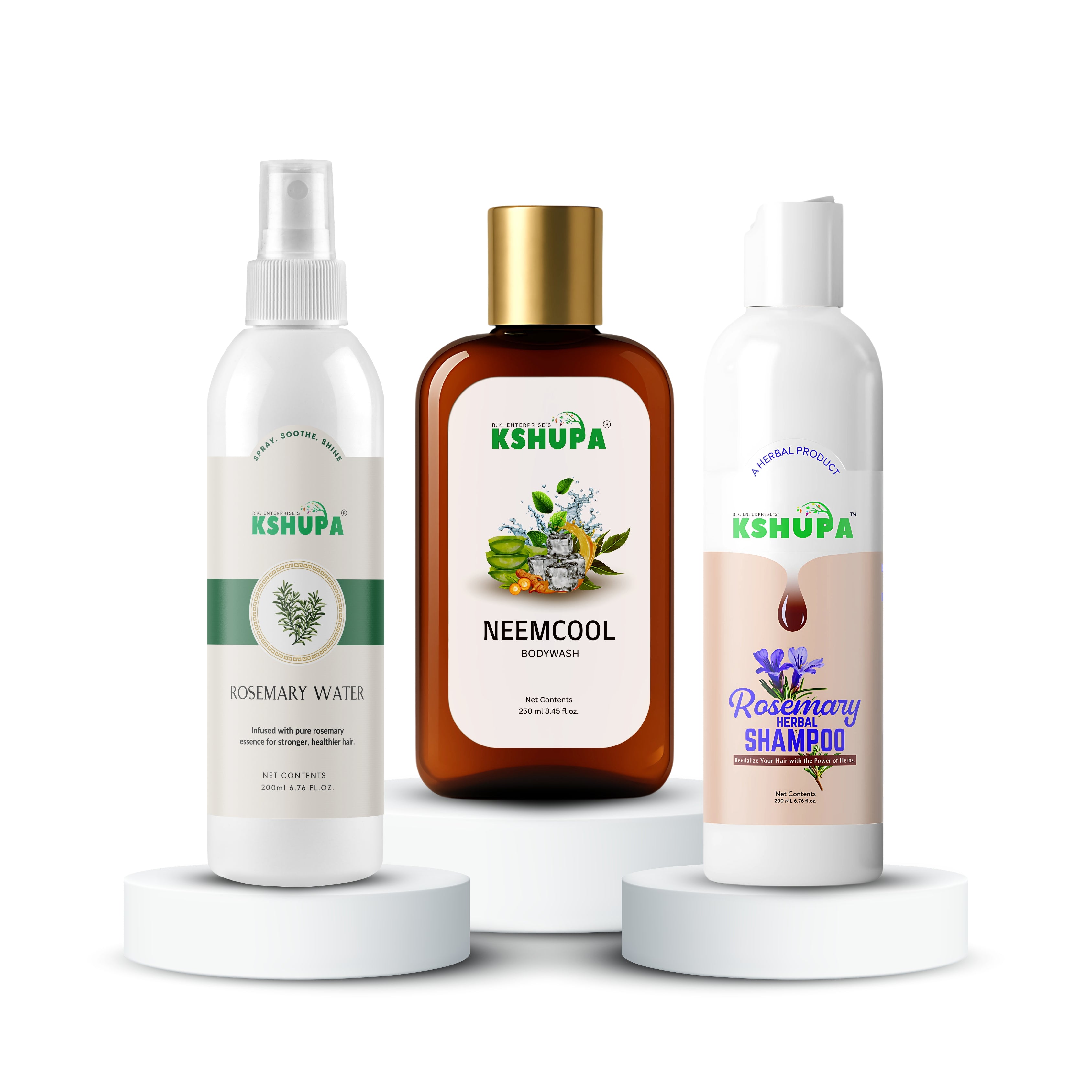 Hair & Body Trio | Rosemary Water + Shampoo + Body Wash