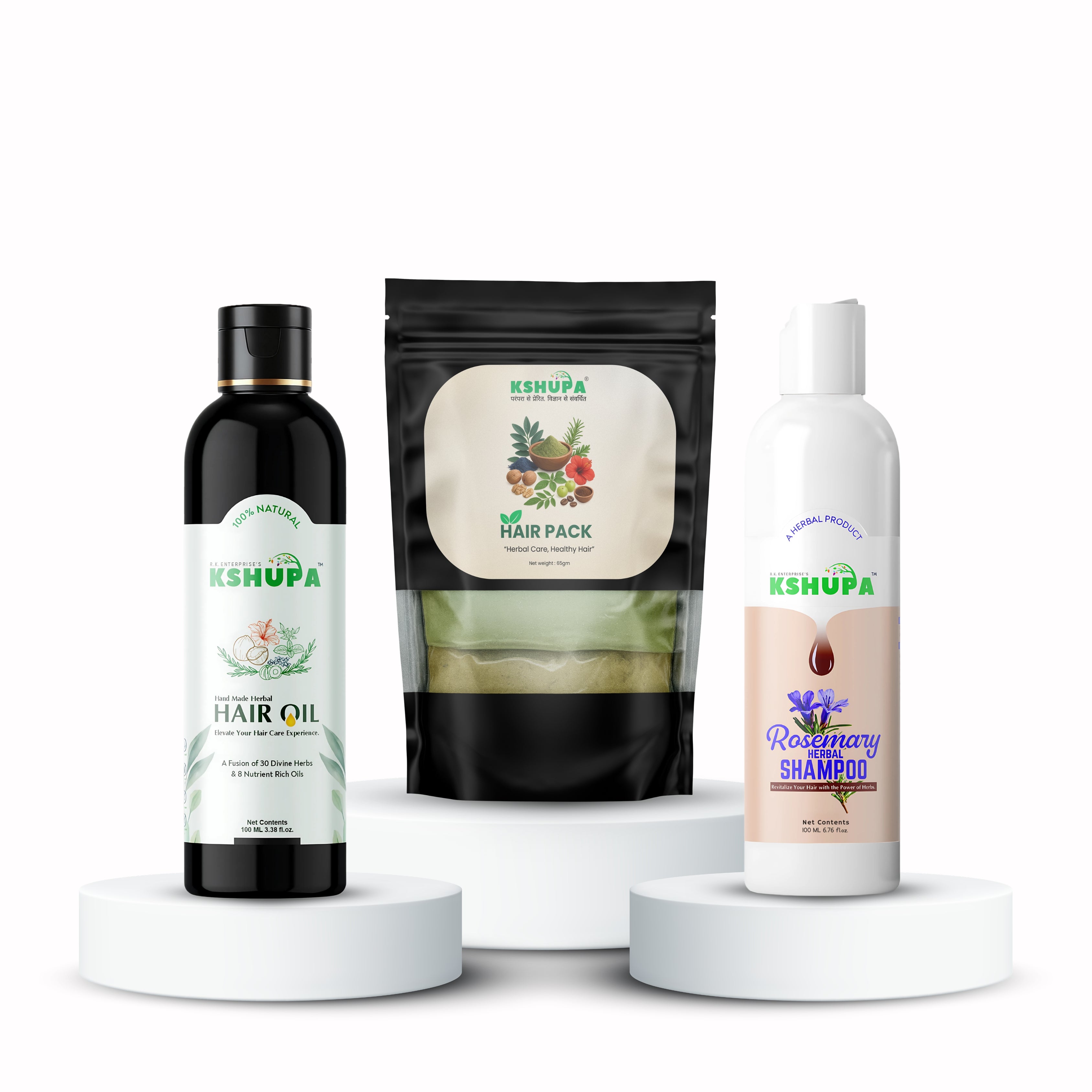 Total Hair Care Trio | Hair Oil + Shampoo + Hair Pack