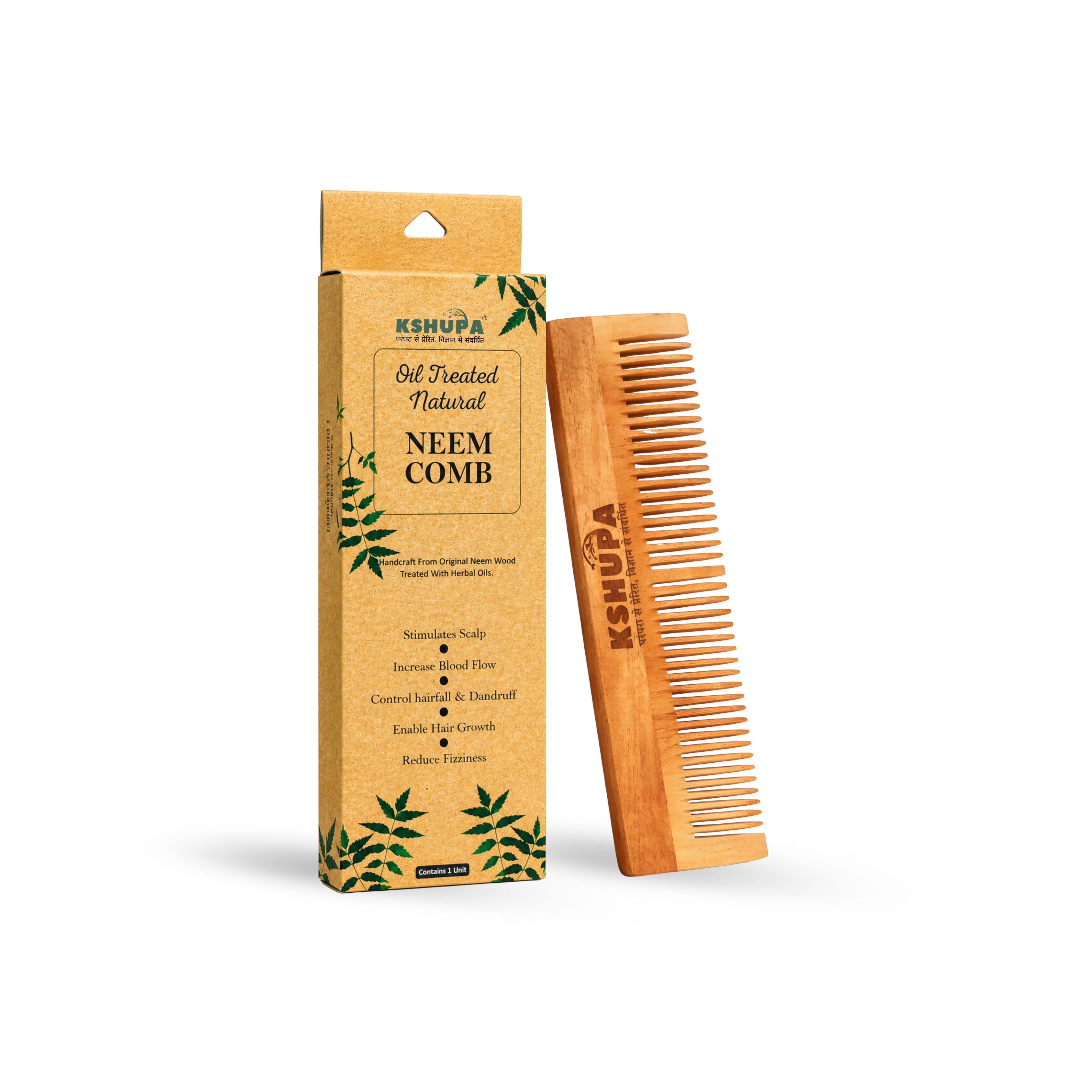 Kacchi Neem Wood Comb | Handmade & Eco-Friendly