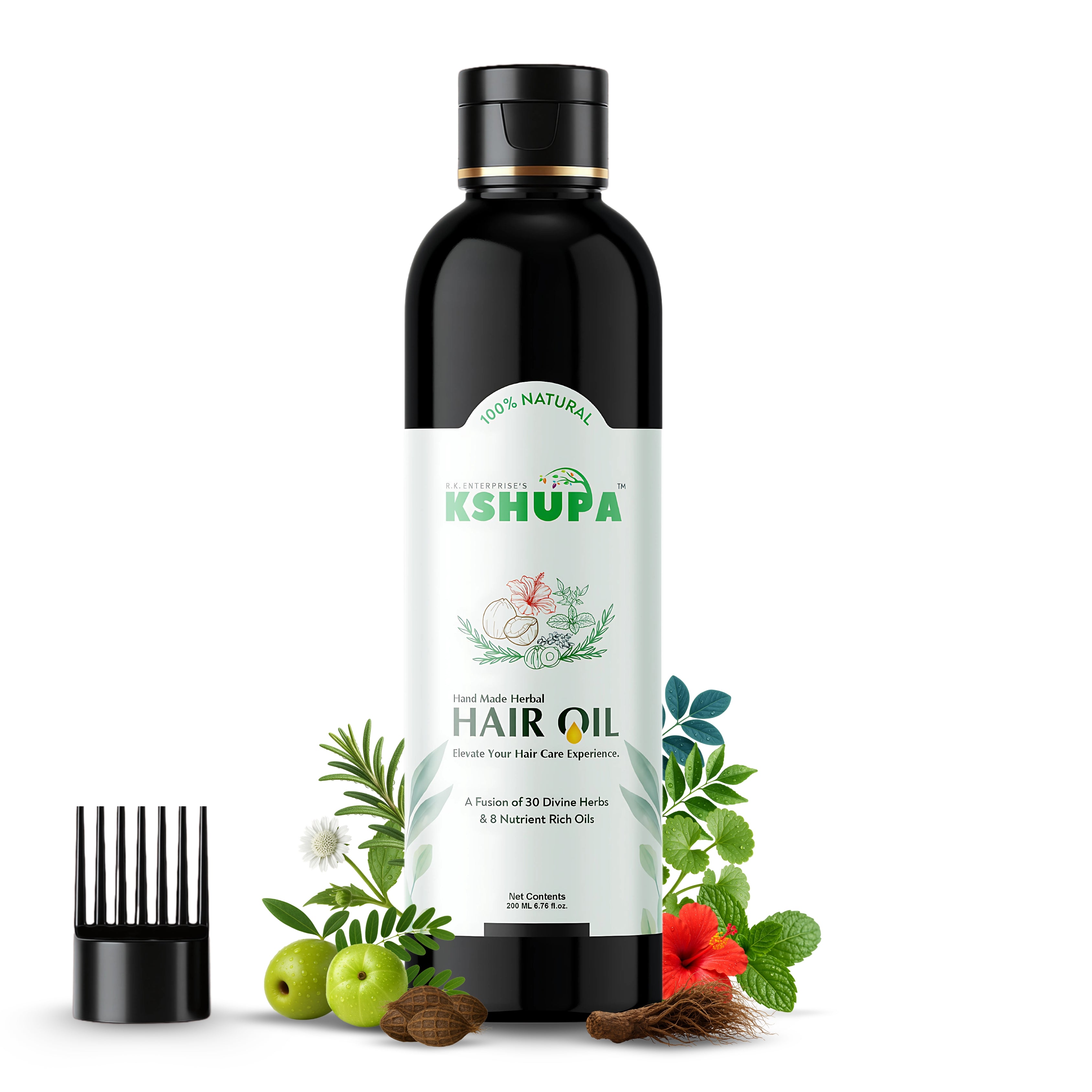 Handmade Ayurvedic Hair Oil | 32 Herbs & 8 Cold-Pressed Oils