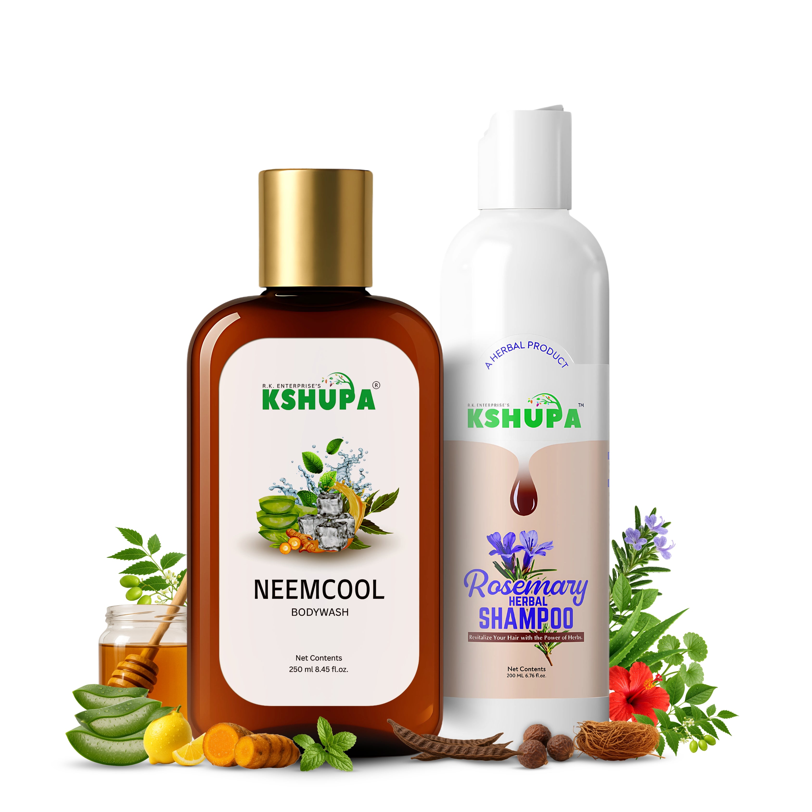 Hair & Body Combo | Rosemary Shampoo + Neem Body Wash