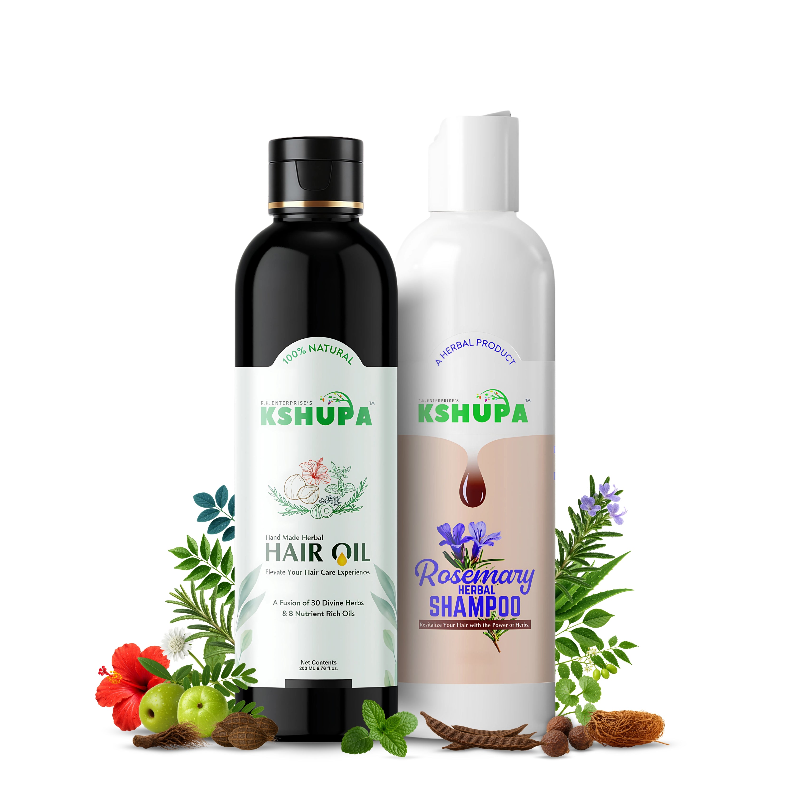 Hair Care Combo | Herbal Hair Oil + Rosemary Shampoo