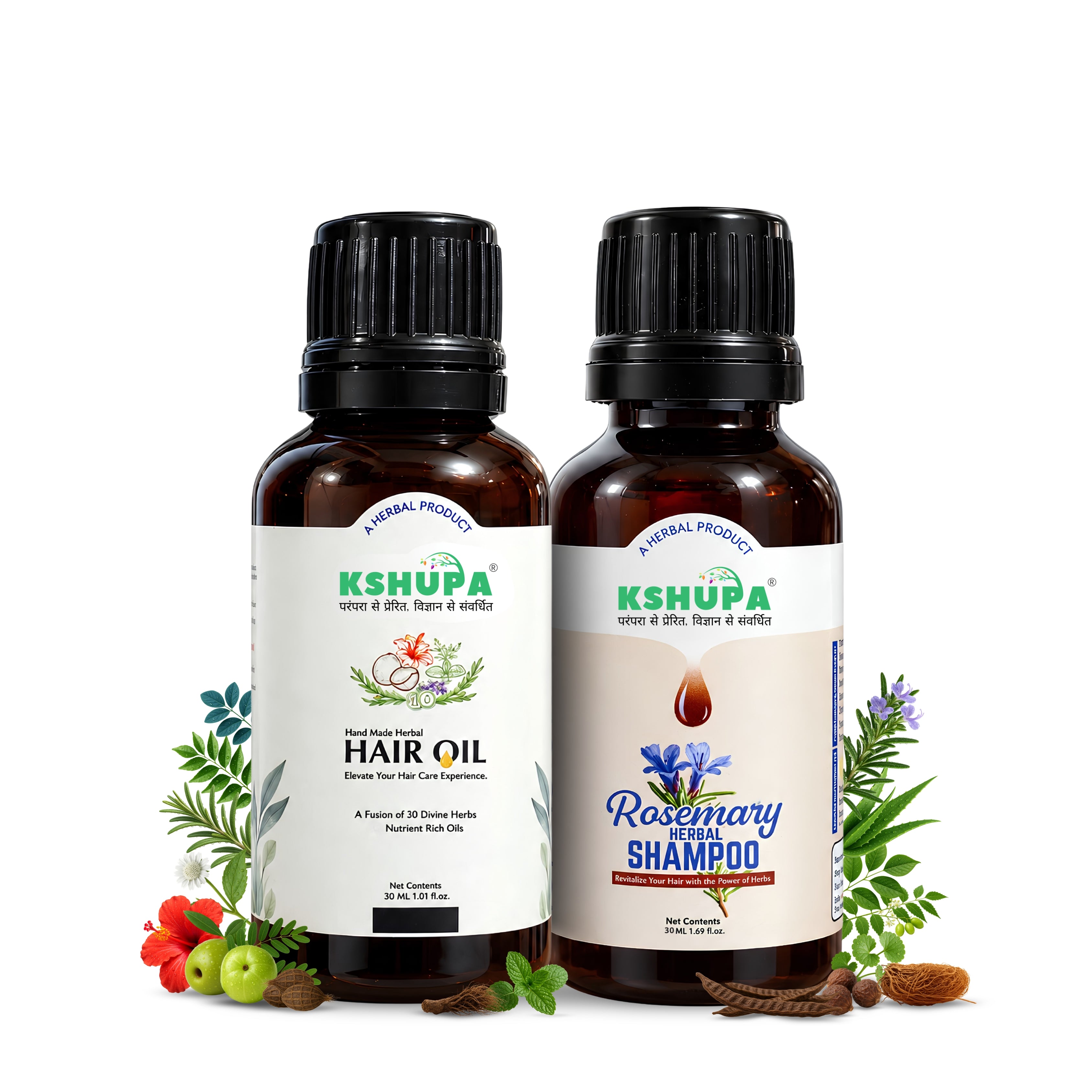 Hair Growth Trial Combo | Hair Oil + Rosemary Shampoo