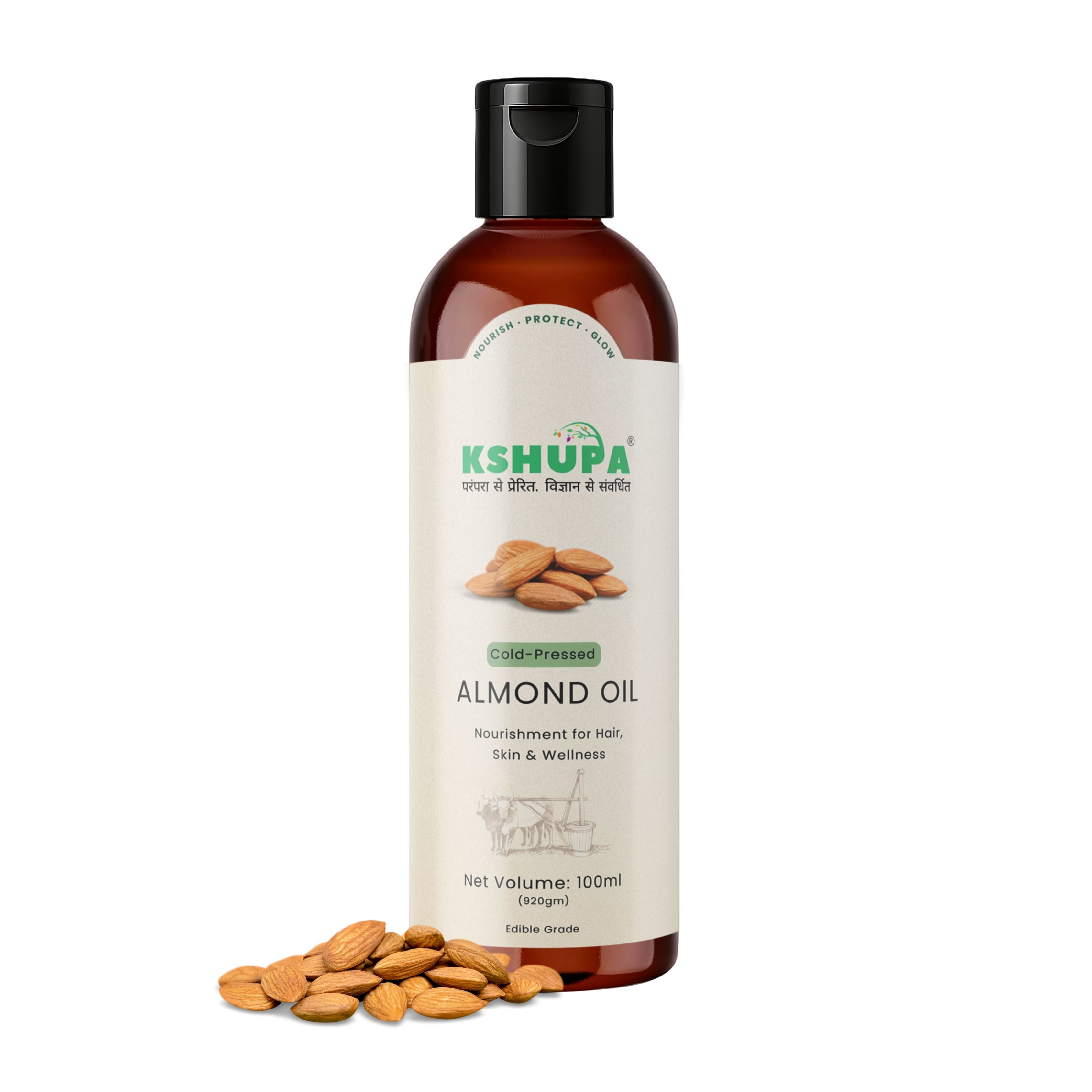 Cold-Pressed Sweet Almond Oil | Vitamin E for Skin & Hair
