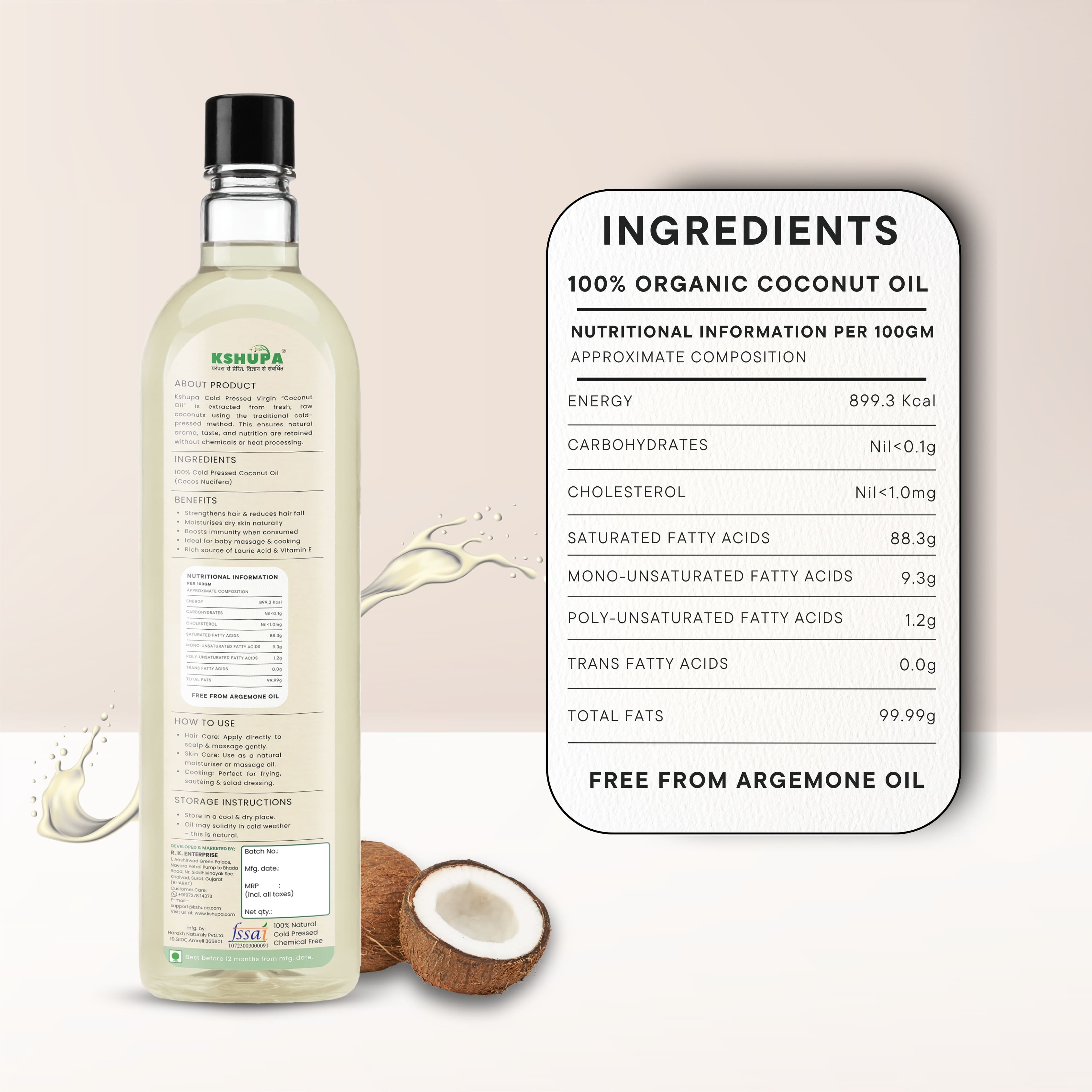 Cold Pressed Coconut Oil | Pure Ayurvedic Narikela Taila