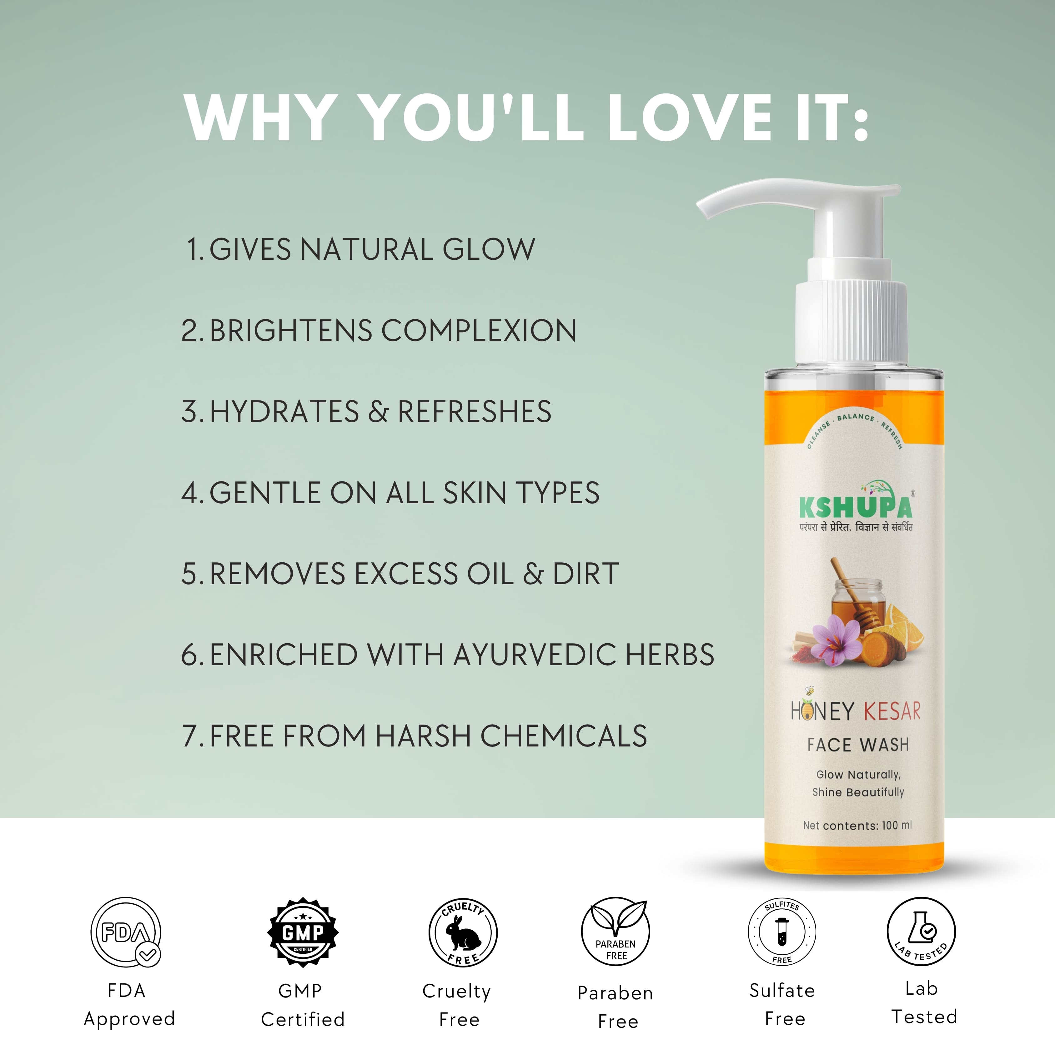 Honey Kesar Face Wash | Saffron & Honey for Glow