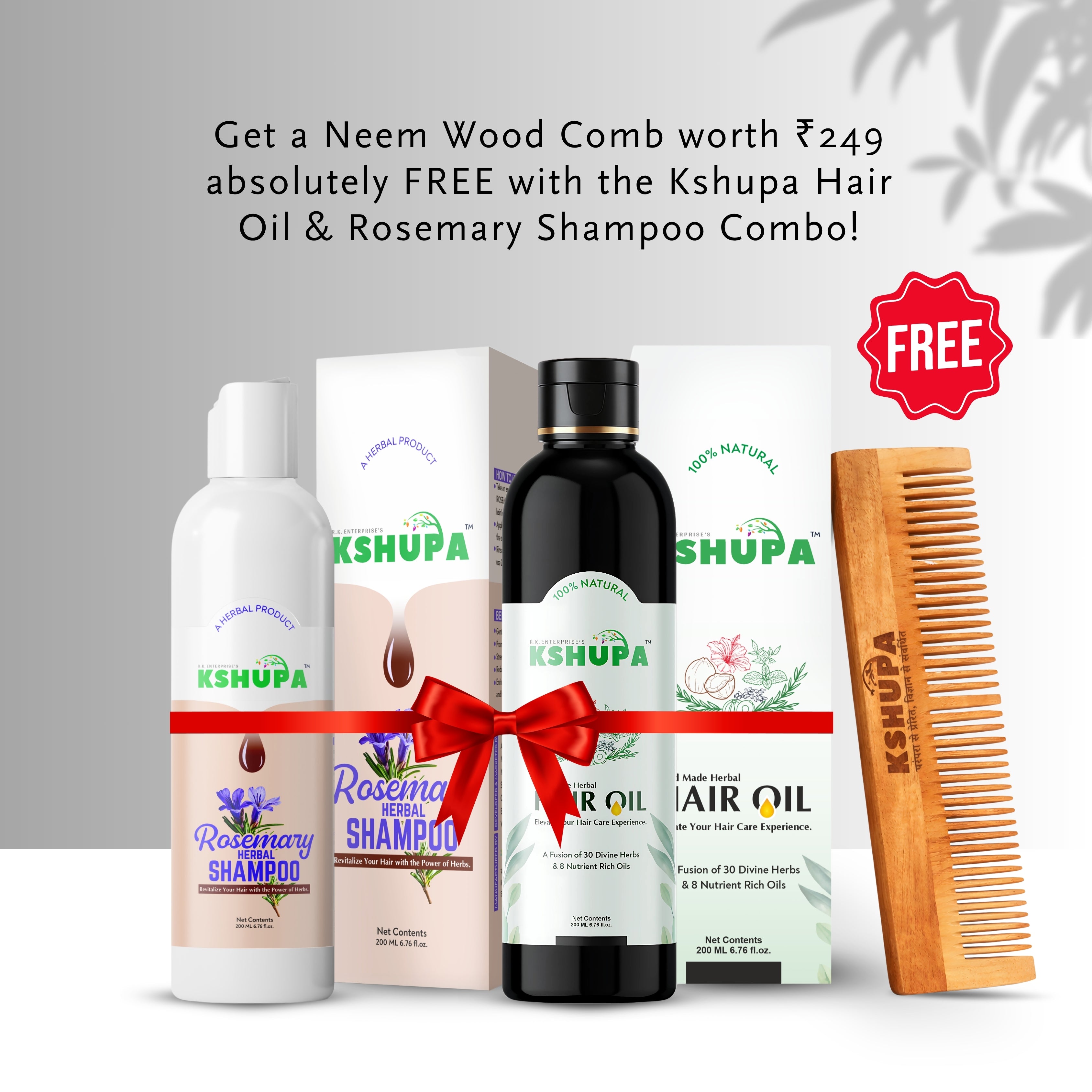 Hair Care Combo | Herbal Hair Oil + Rosemary Shampoo