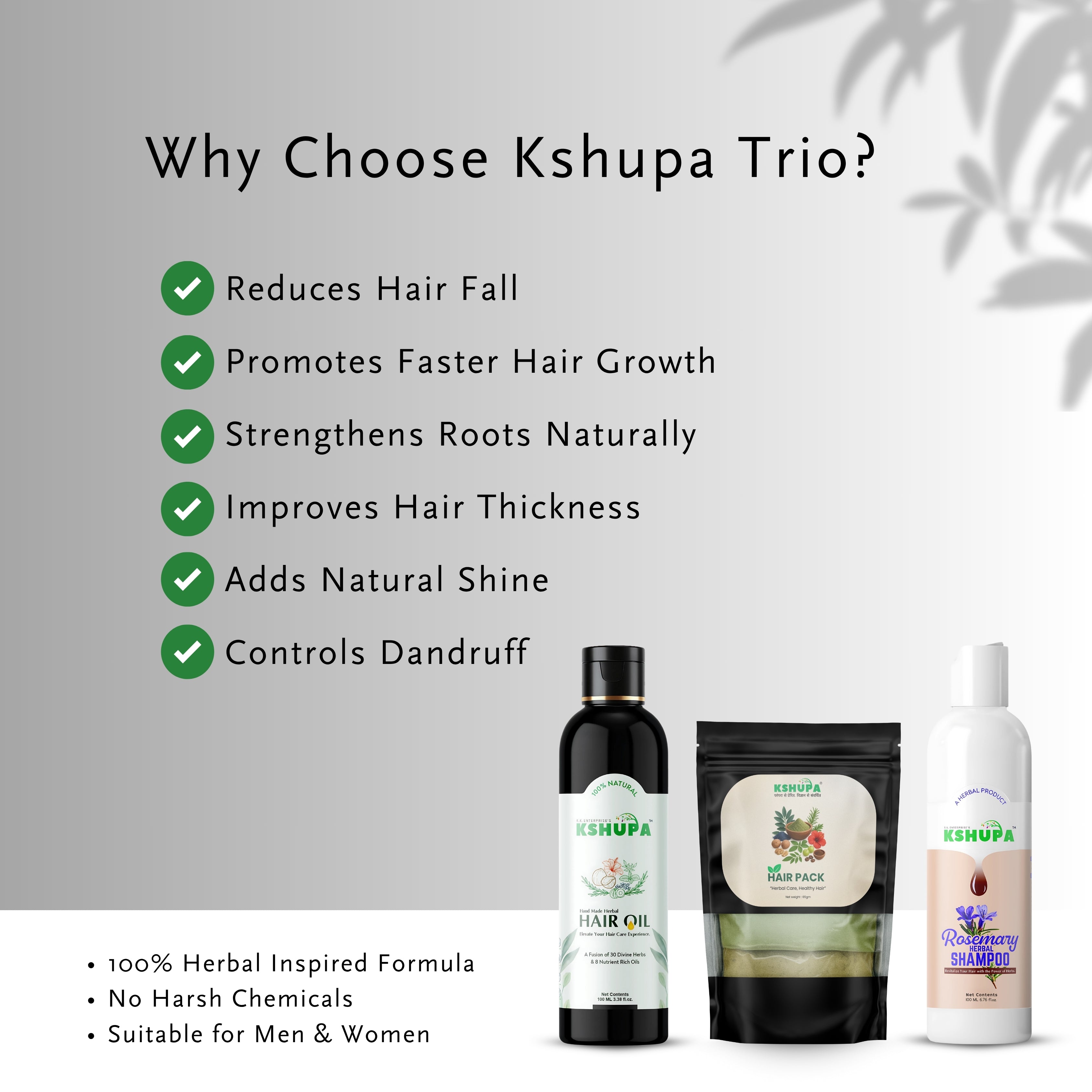 Total Hair Care Trio | Hair Oil + Shampoo + Hair Pack