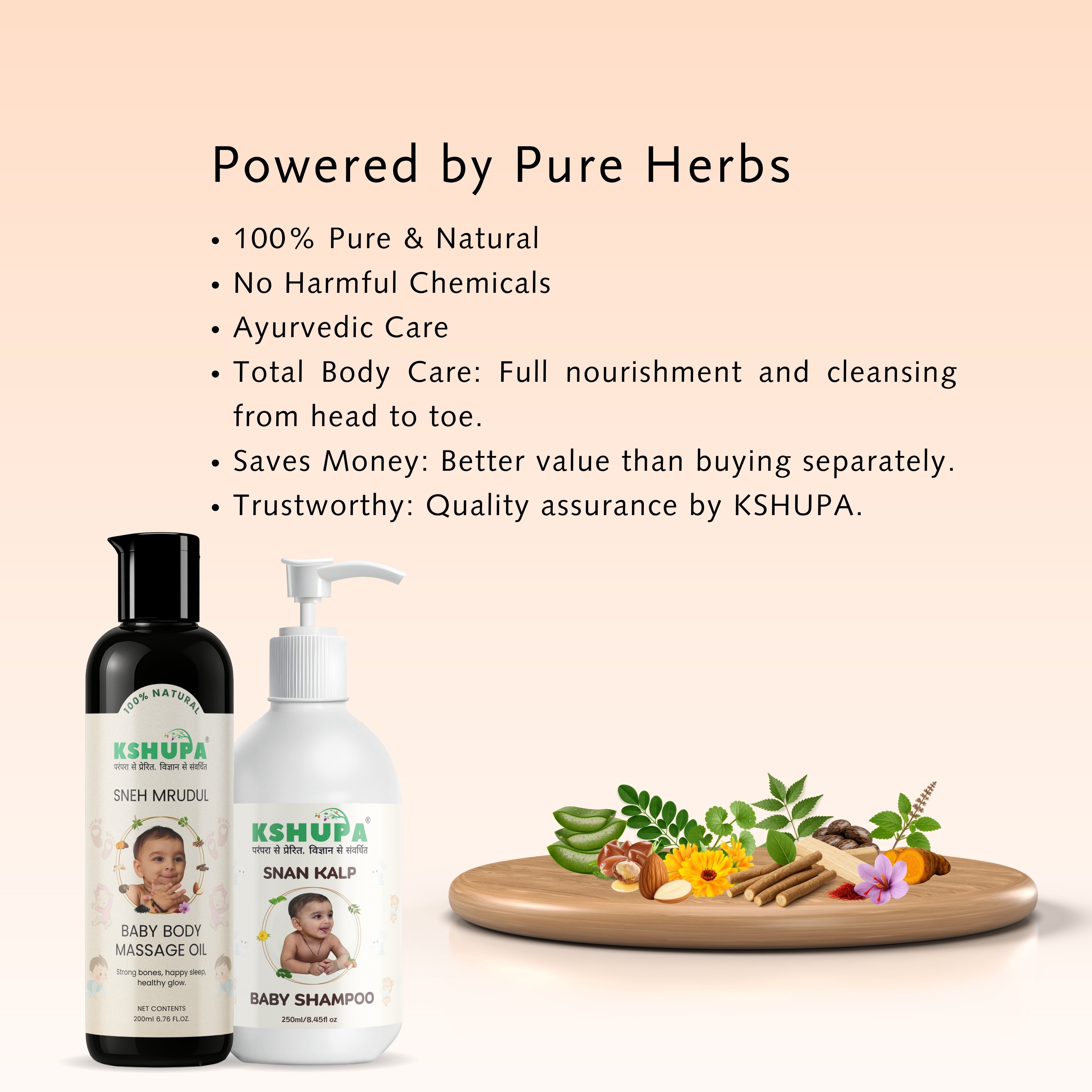 Baby Care Combo | Massage Oil (200 ml) + Baby Shampoo (250 ml)