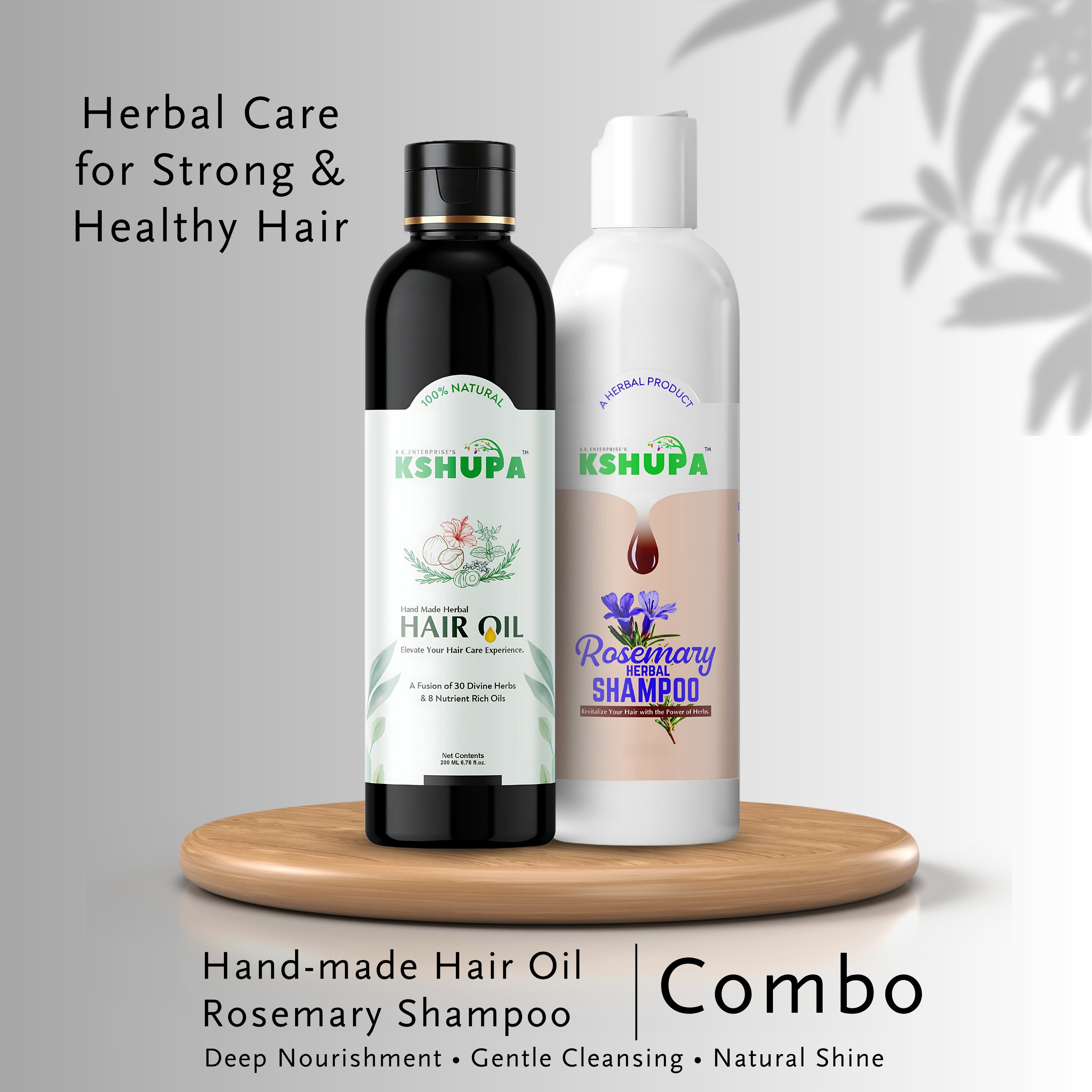 Hair Care Combo | Herbal Hair Oil + Rosemary Shampoo