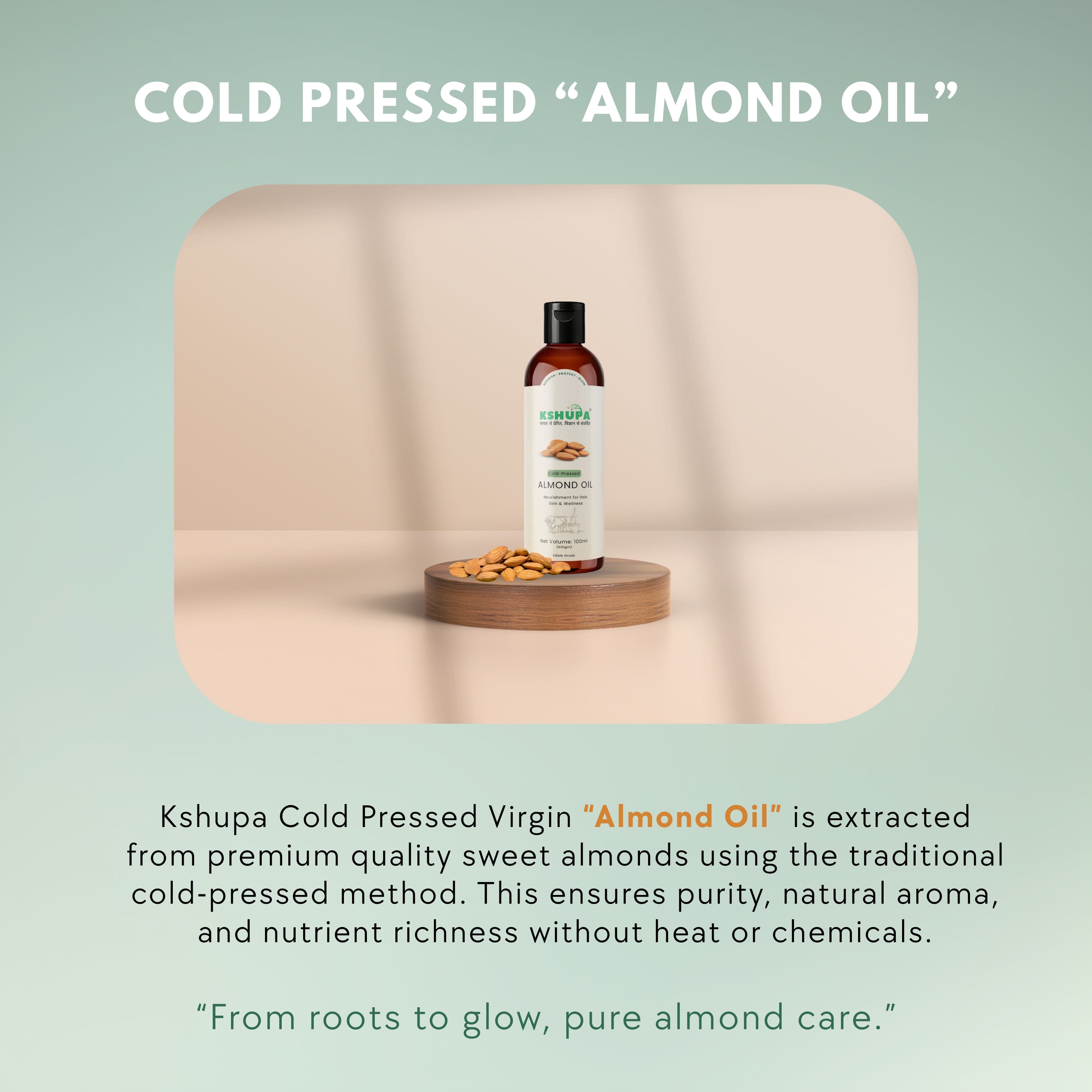 Cold-Pressed Sweet Almond Oil | Vitamin E for Skin & Hair