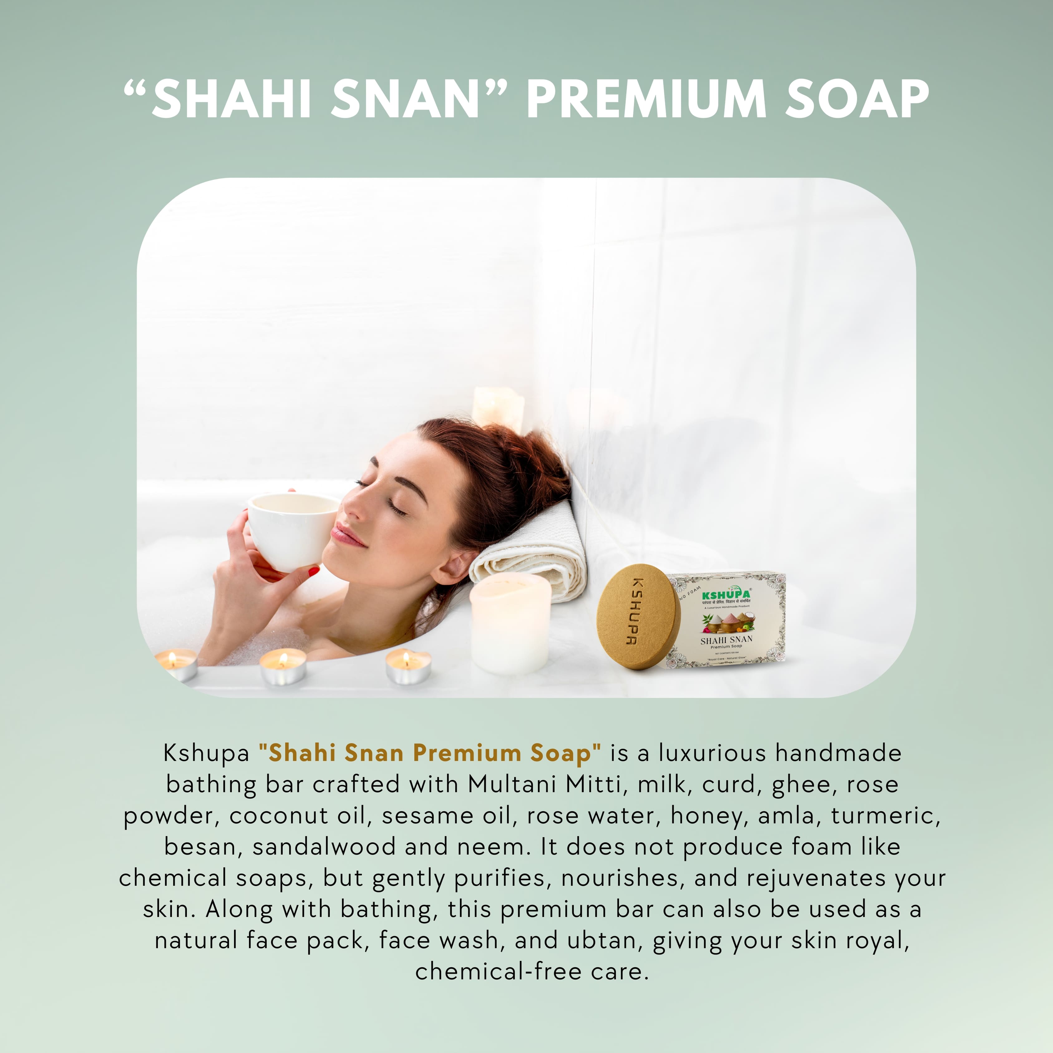 Shahi Snan Premium Ubtan Soap | Rose, Honey & Amla