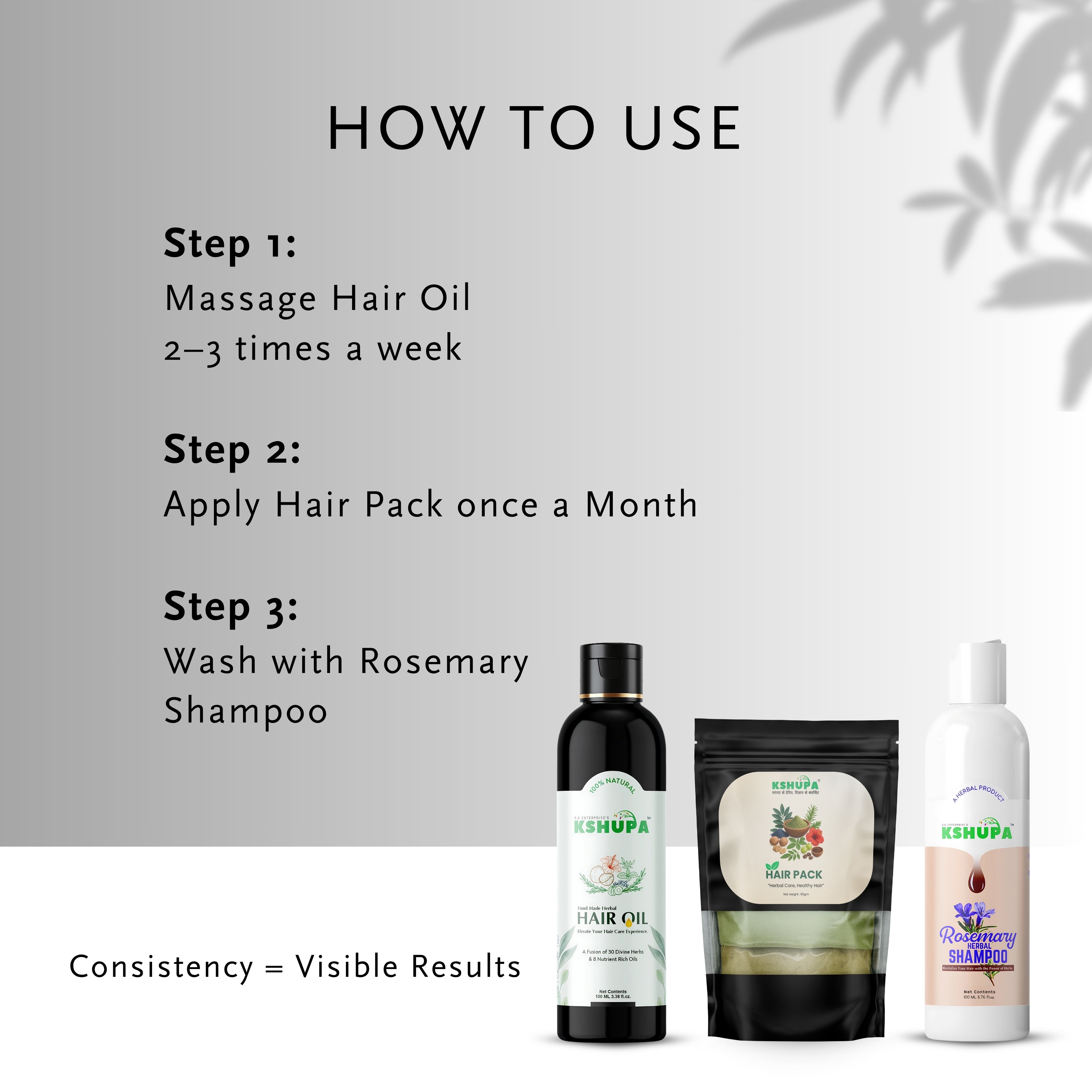 Total Hair Care Trio | Hair Oil + Shampoo + Hair Pack