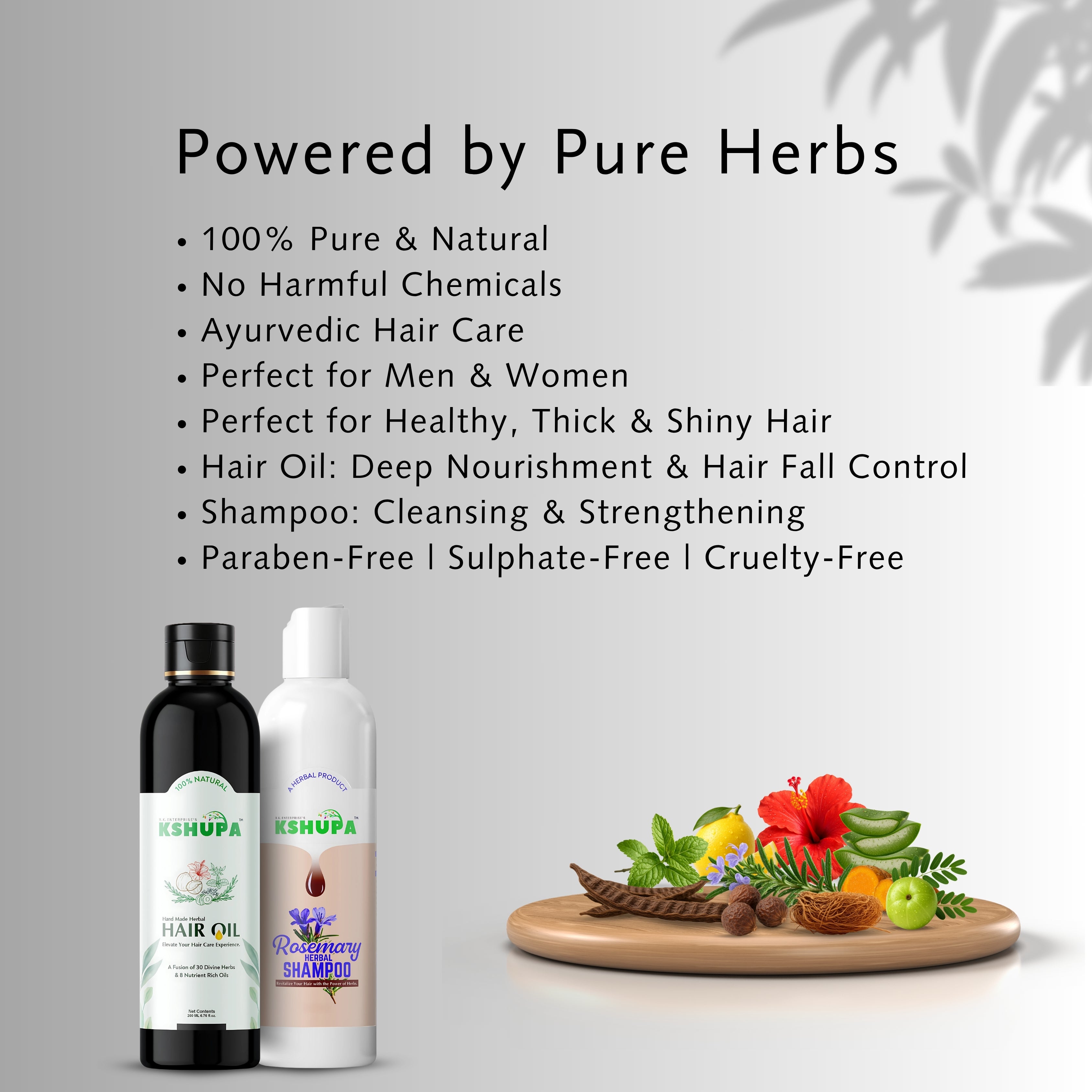 Hair Care Combo | Herbal Hair Oil + Rosemary Shampoo