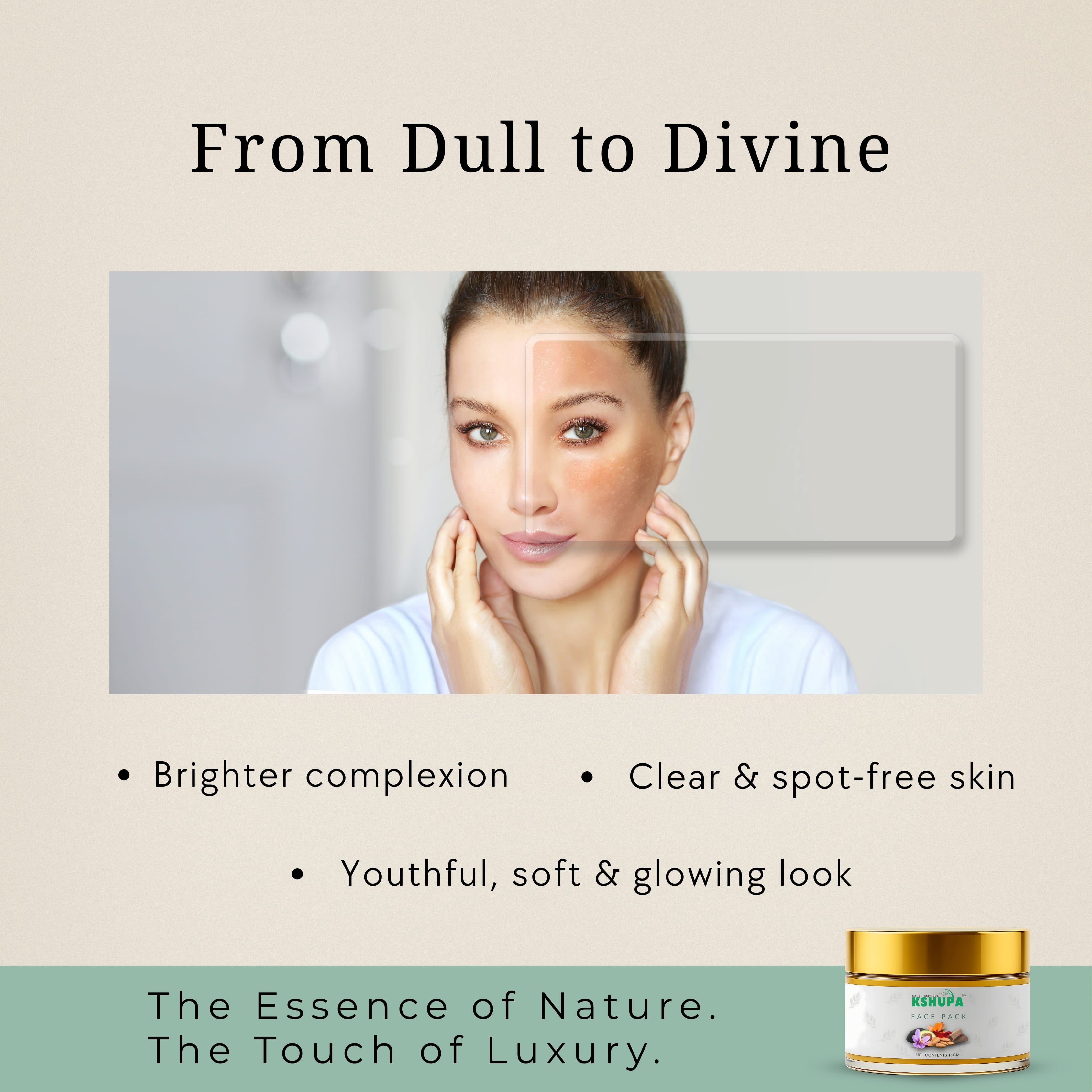 Natural Face Pack | Multani Mitti, Turmeric & Saffron
