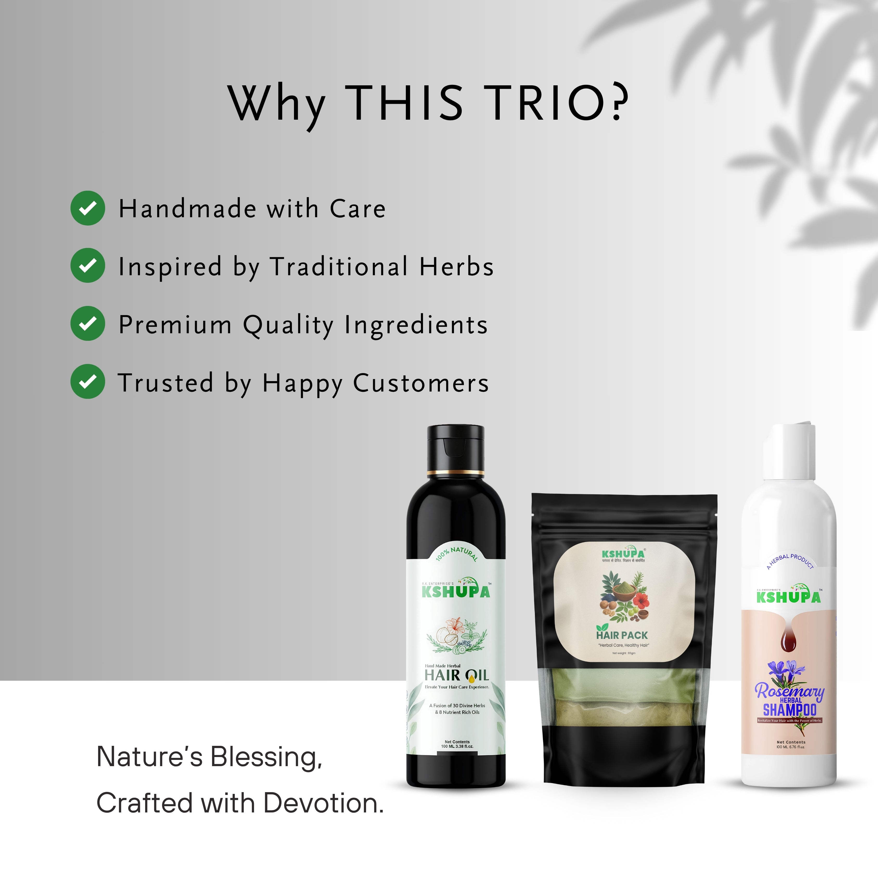 Total Hair Care Trio | Hair Oil + Shampoo + Hair Pack