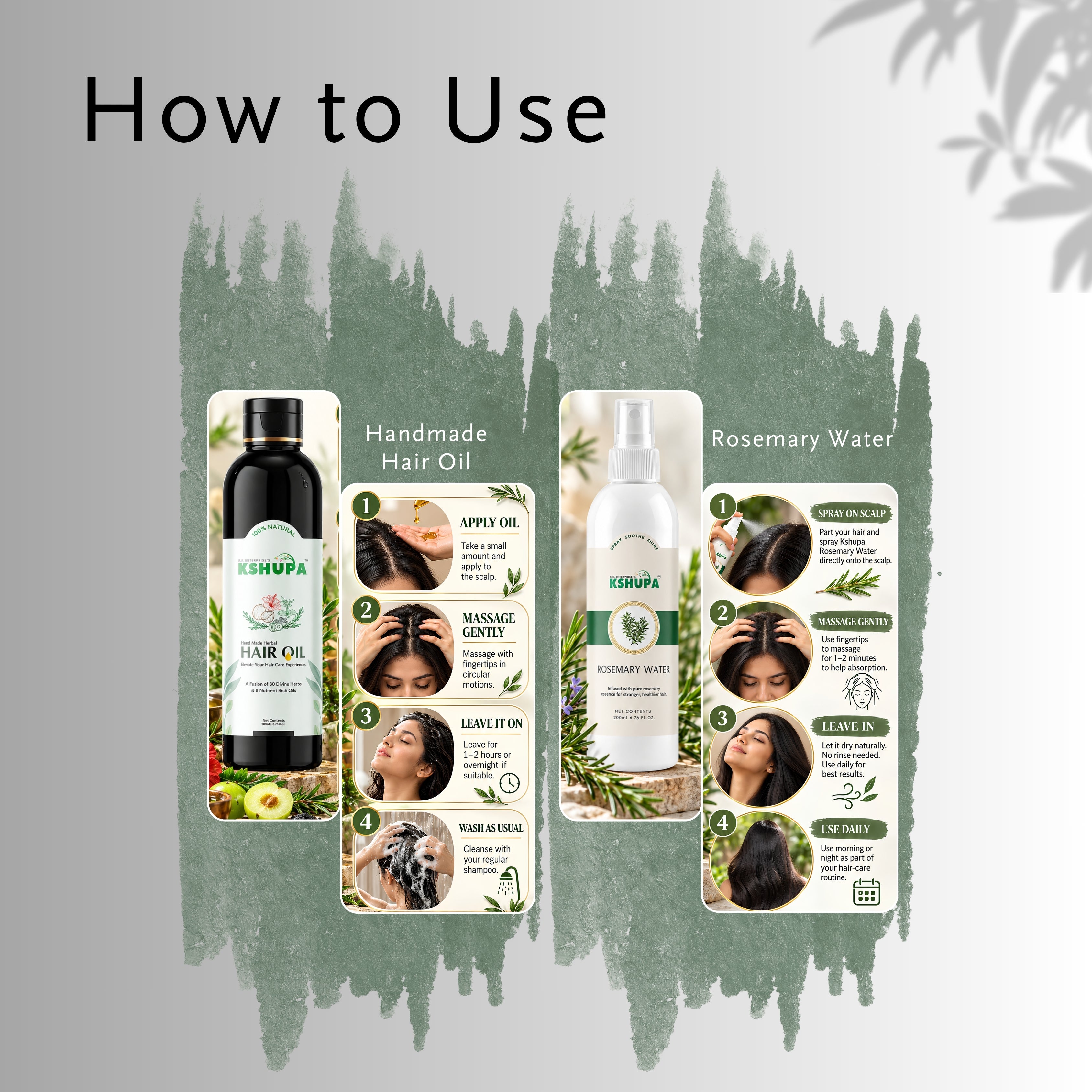 Hair Oil + Rosemary Water Combo | Scalp & Hair Care