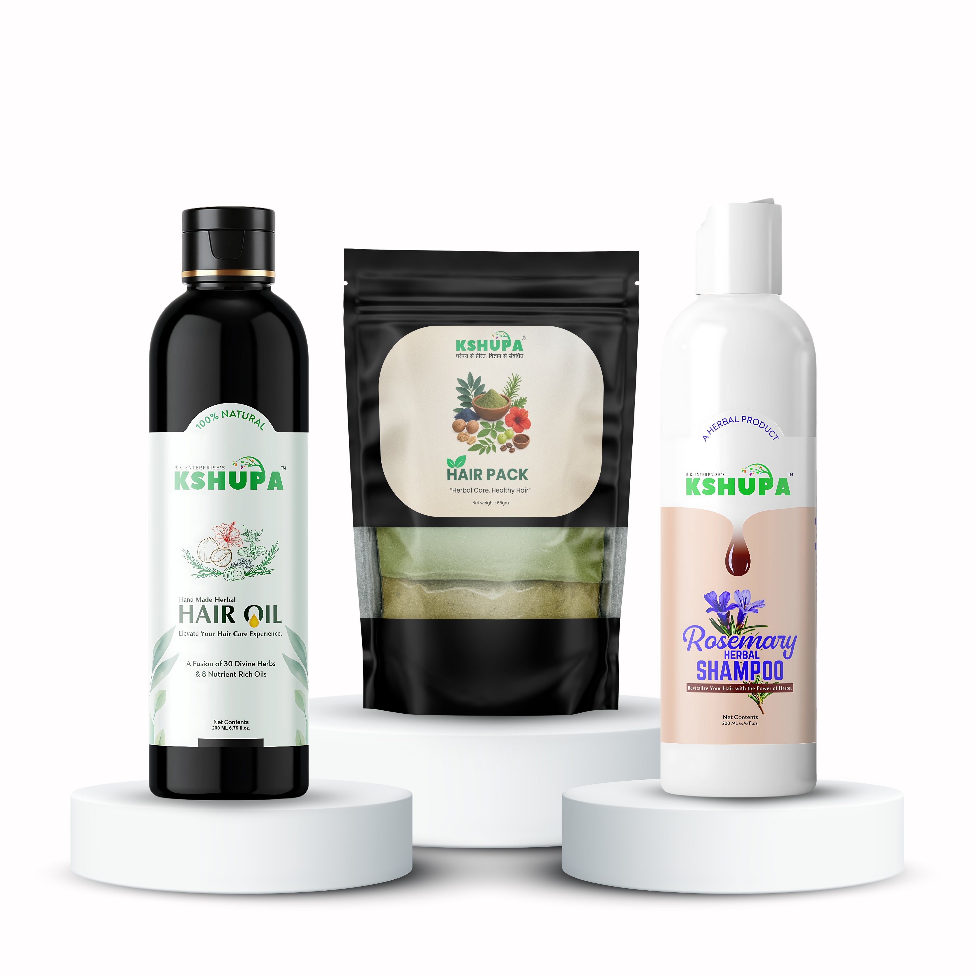 Total Hair Care Trio | Hair Oil + Shampoo + Hair Pack