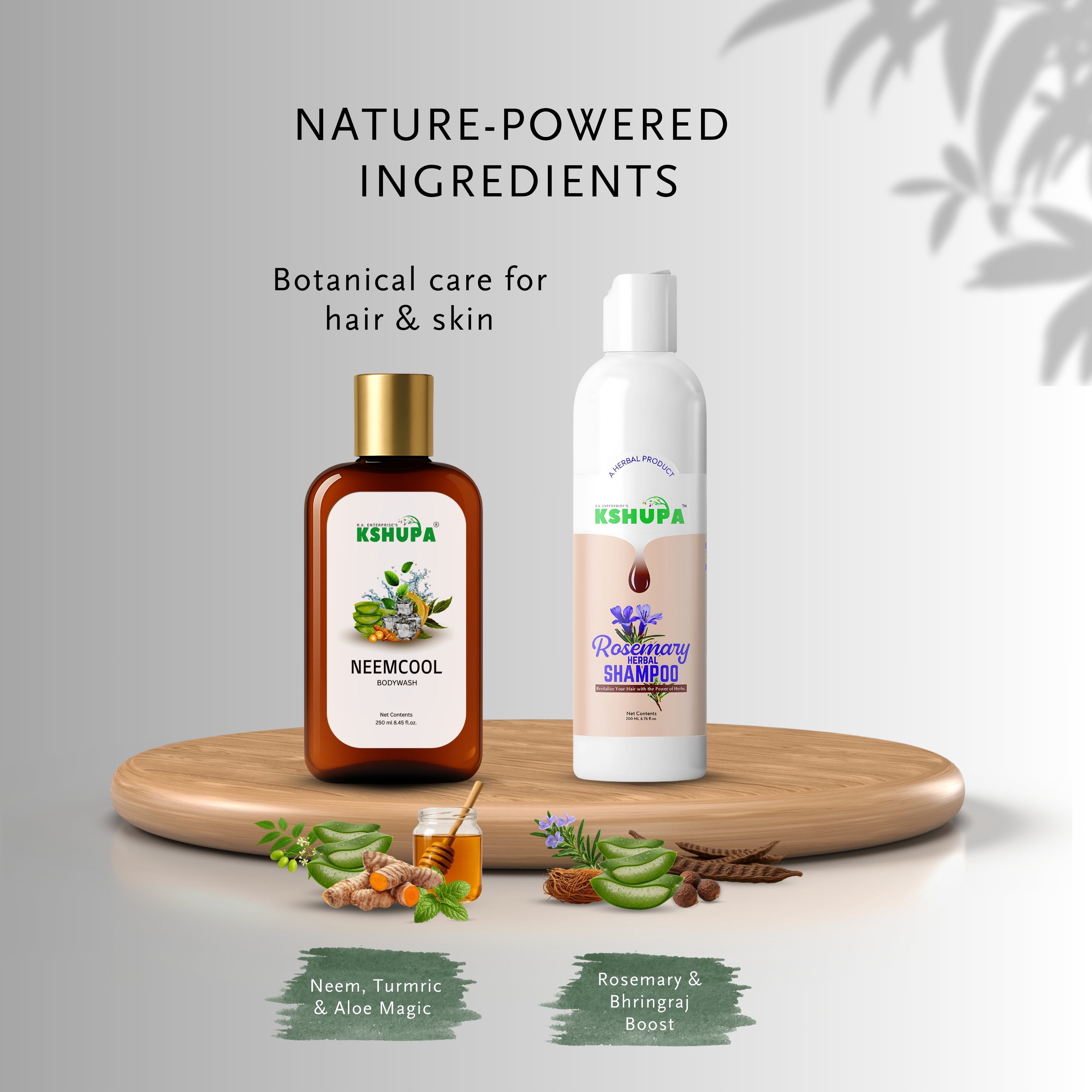 Hair & Body Combo | Rosemary Shampoo + Neem Body Wash