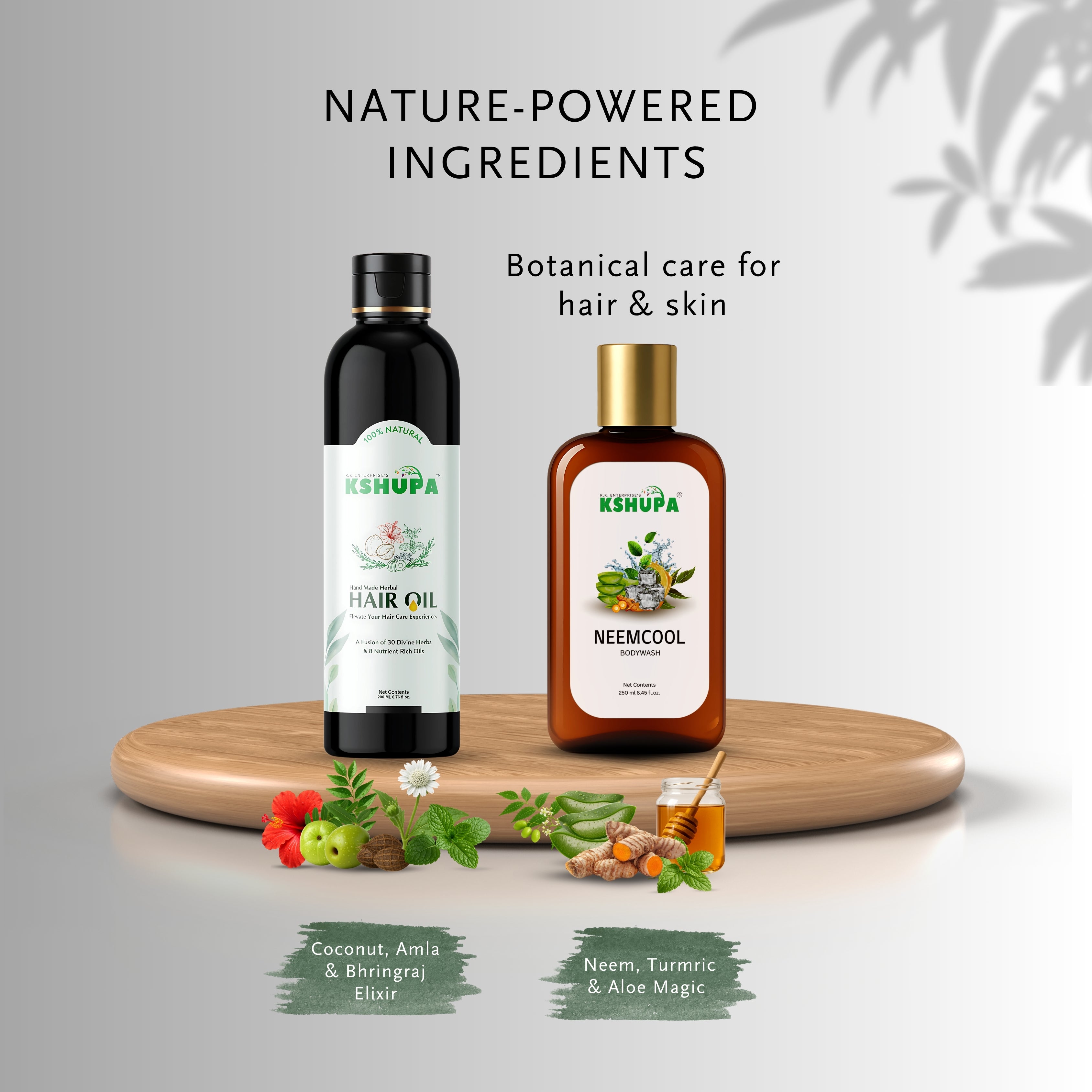 Hair & Skin Combo | Herbal Hair Oil + Neem Cool Body Wash