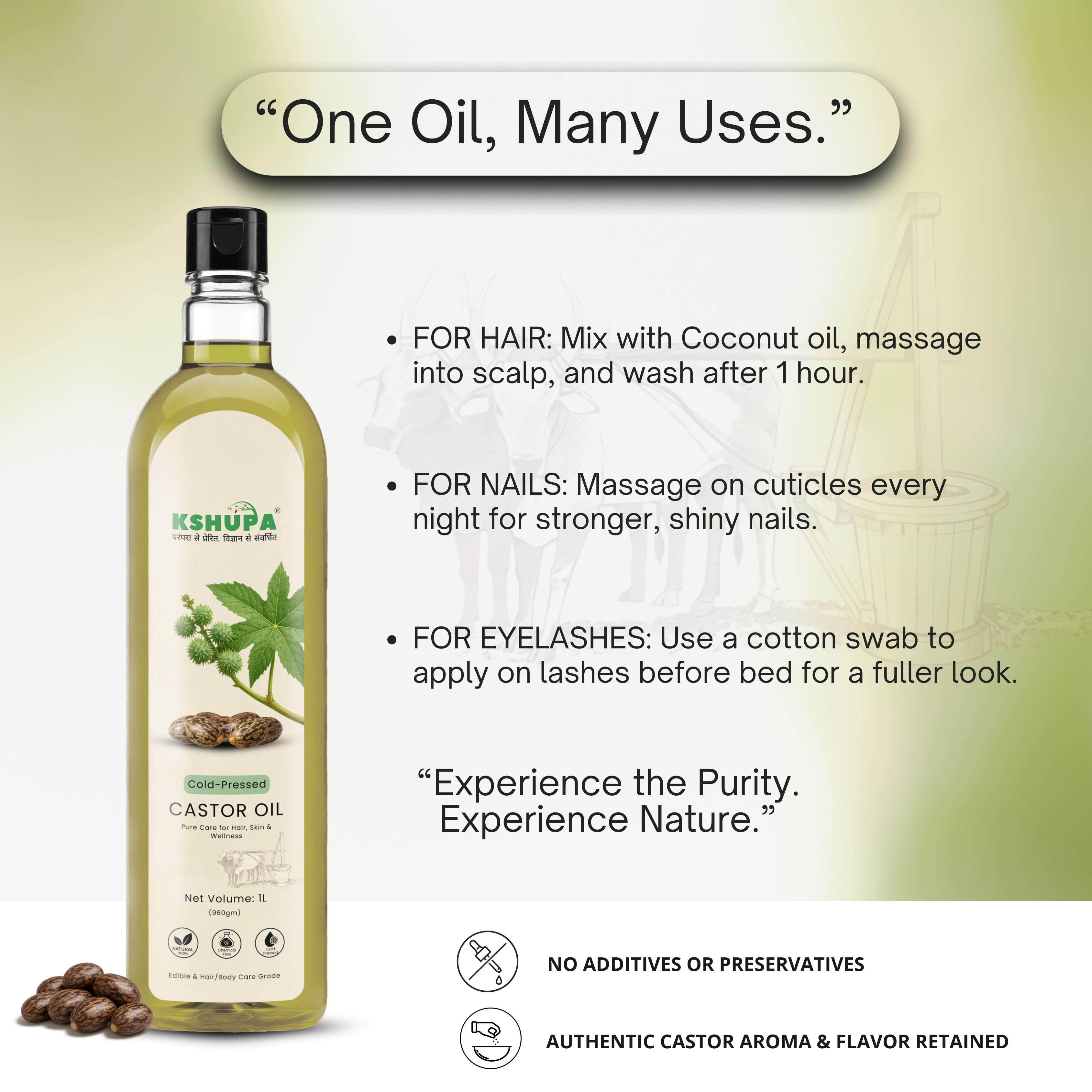 Cold Pressed Castor Oil | Pure Ayurvedic Erand Taila