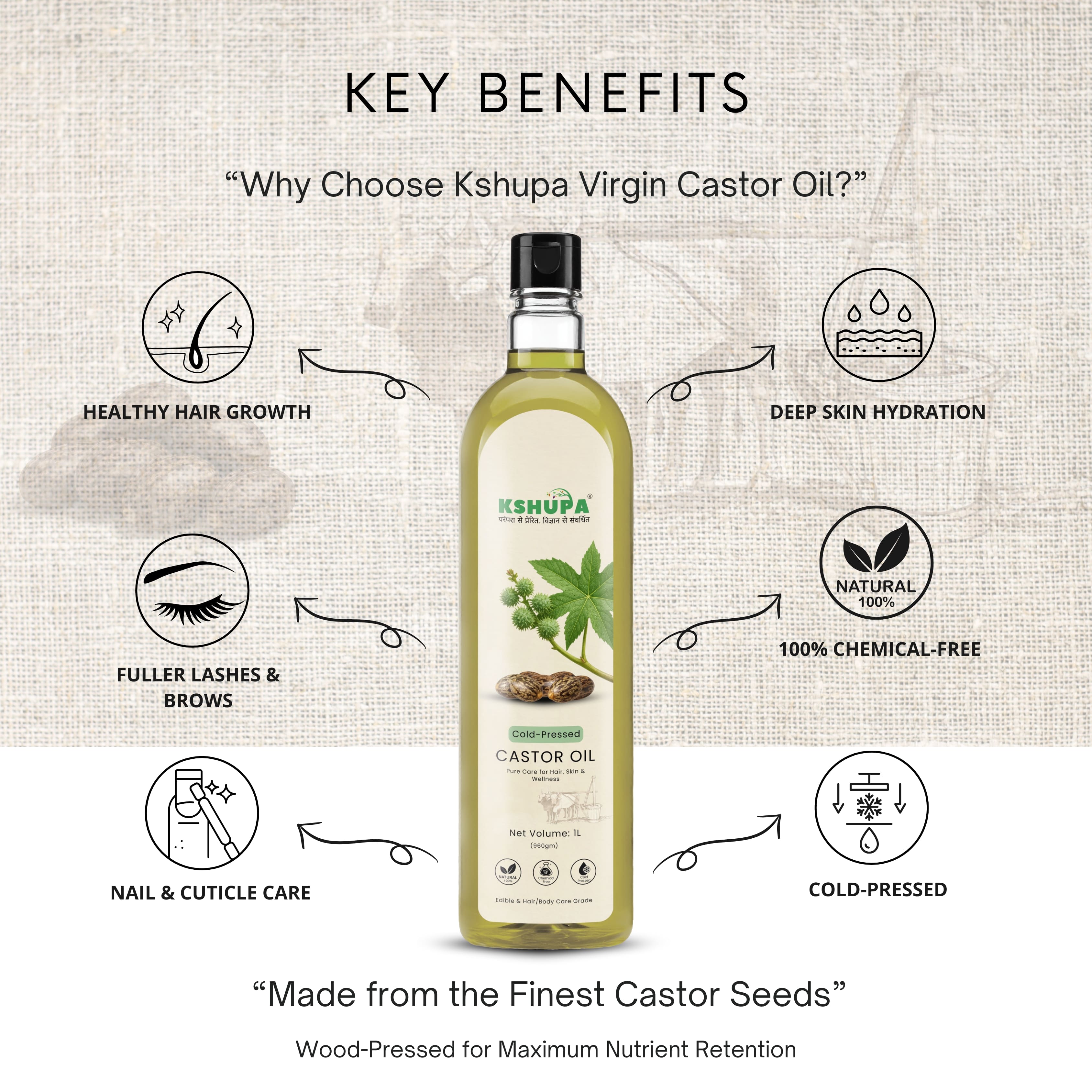 Cold Pressed Castor Oil | Pure Ayurvedic Erand Taila