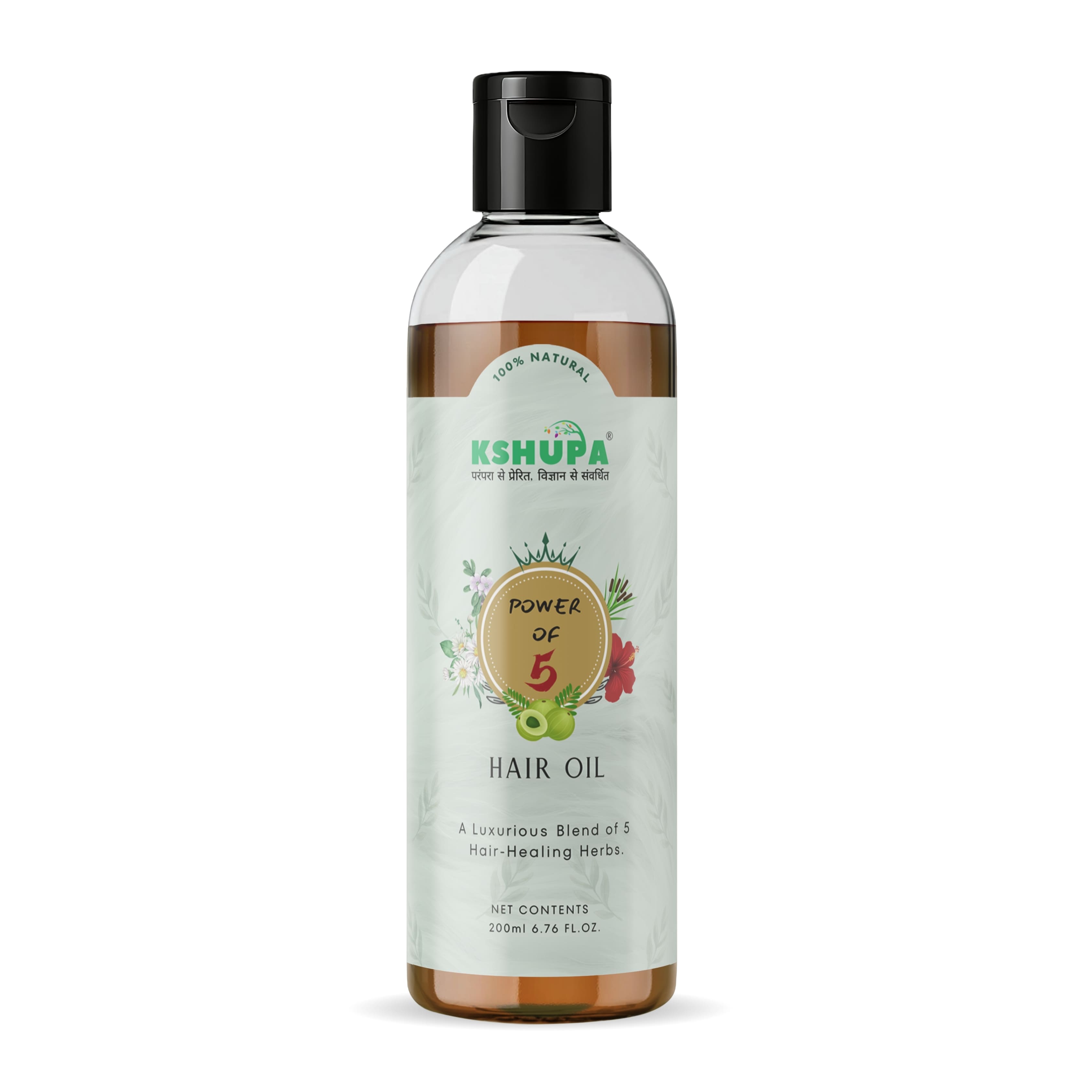Power of 5 Hair Oil | Bhringraj, Amla, Hibiscus, Brahmi & Motha