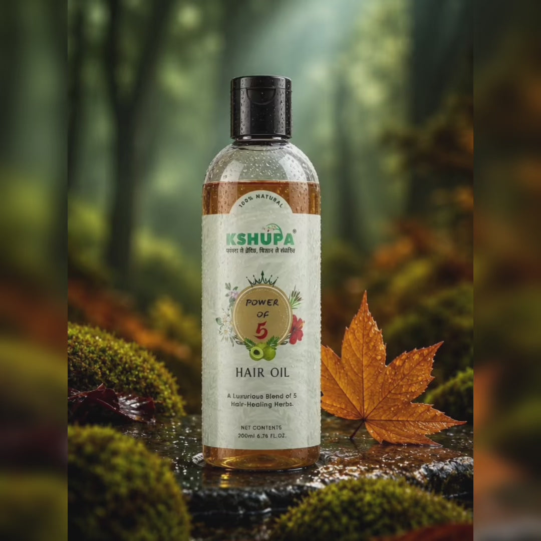 Power of 5 Hair Oil | Bhringraj, Amla, Hibiscus, Brahmi & Motha