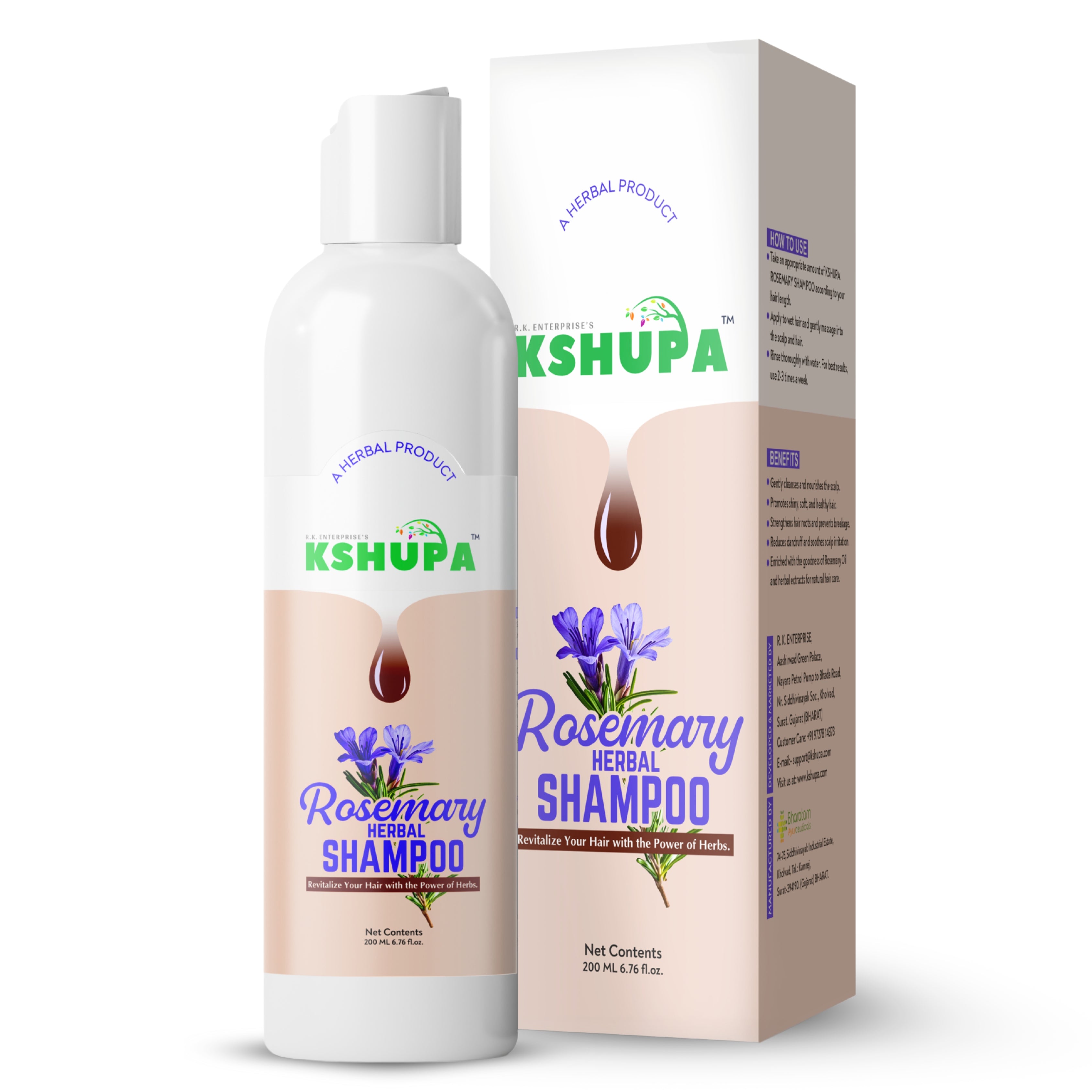 Rosemary Herbal Shampoo | Sulfate-Free Hair Fall Care & Dandruff Control