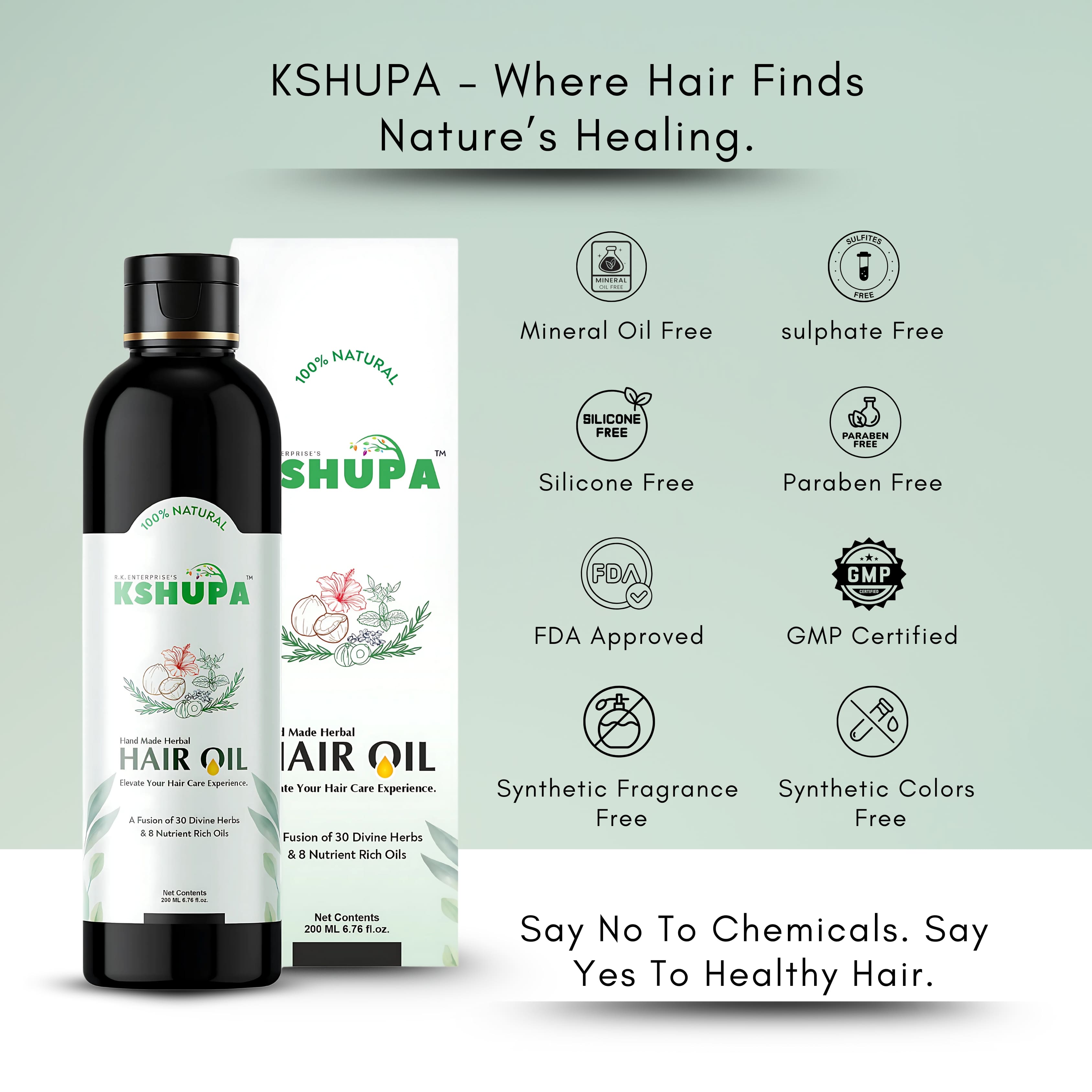 Handmade Ayurvedic Hair Oil | 32 Herbs & 8 Cold-Pressed Oils
