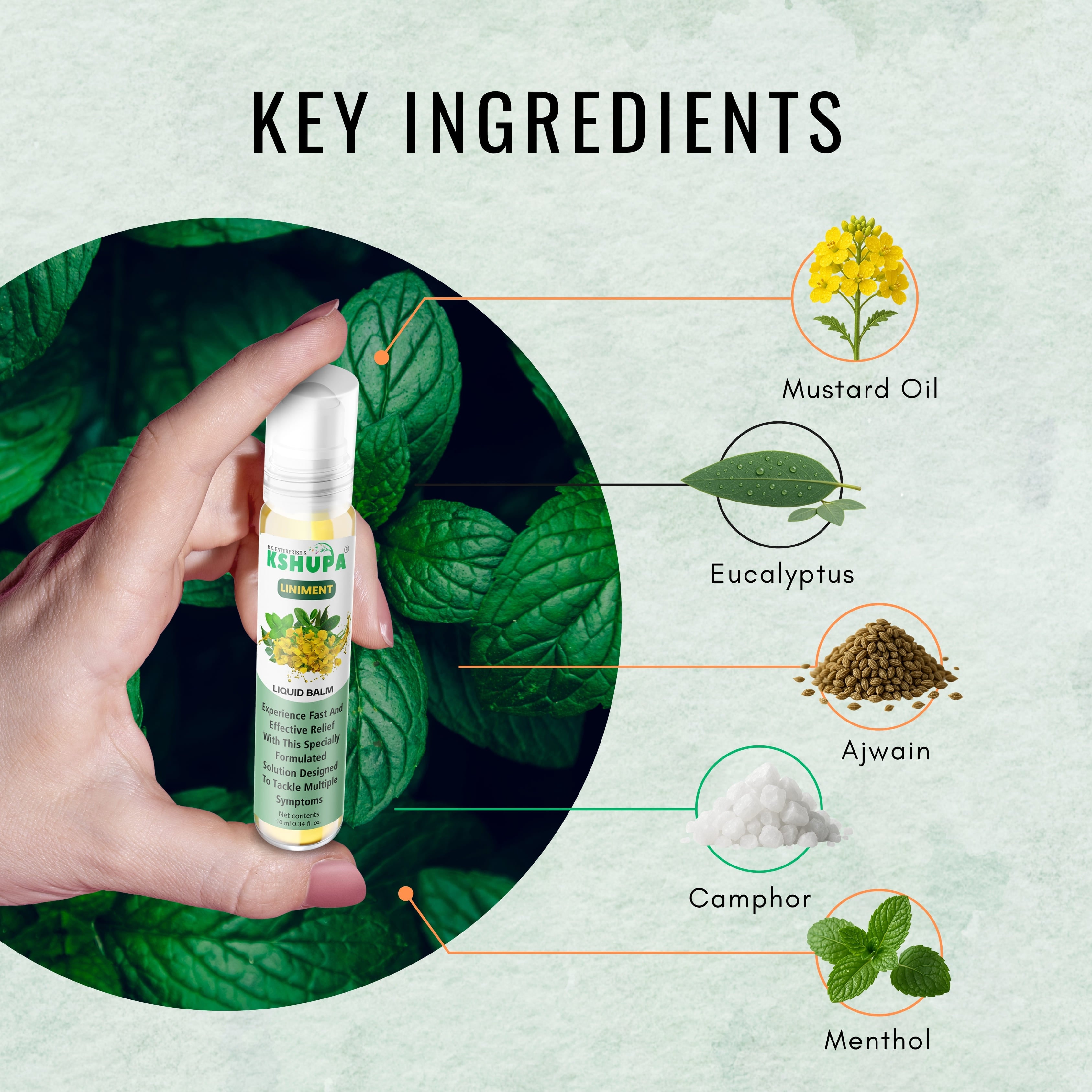 Herbal Liquid Balm | Headache, Pain & Cold Relief