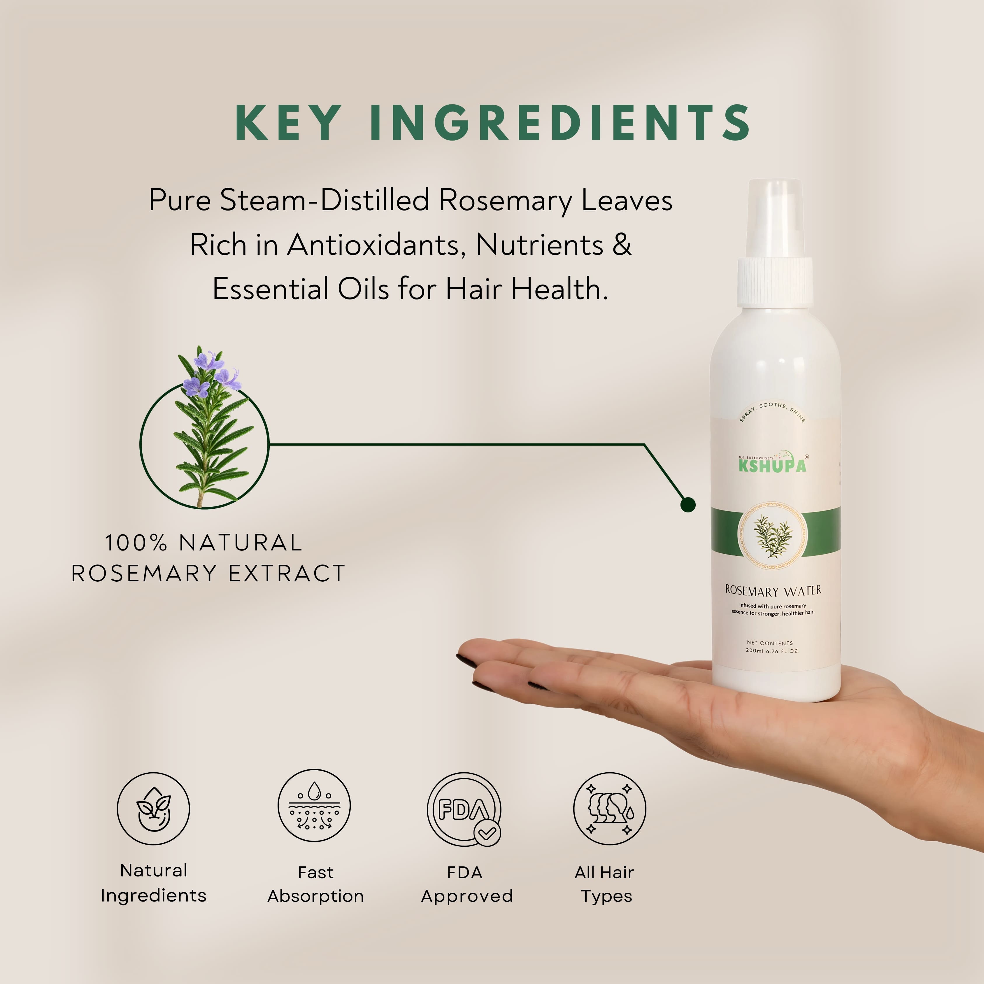 Rosemary Water | Daily Scalp Mist for Hair Care