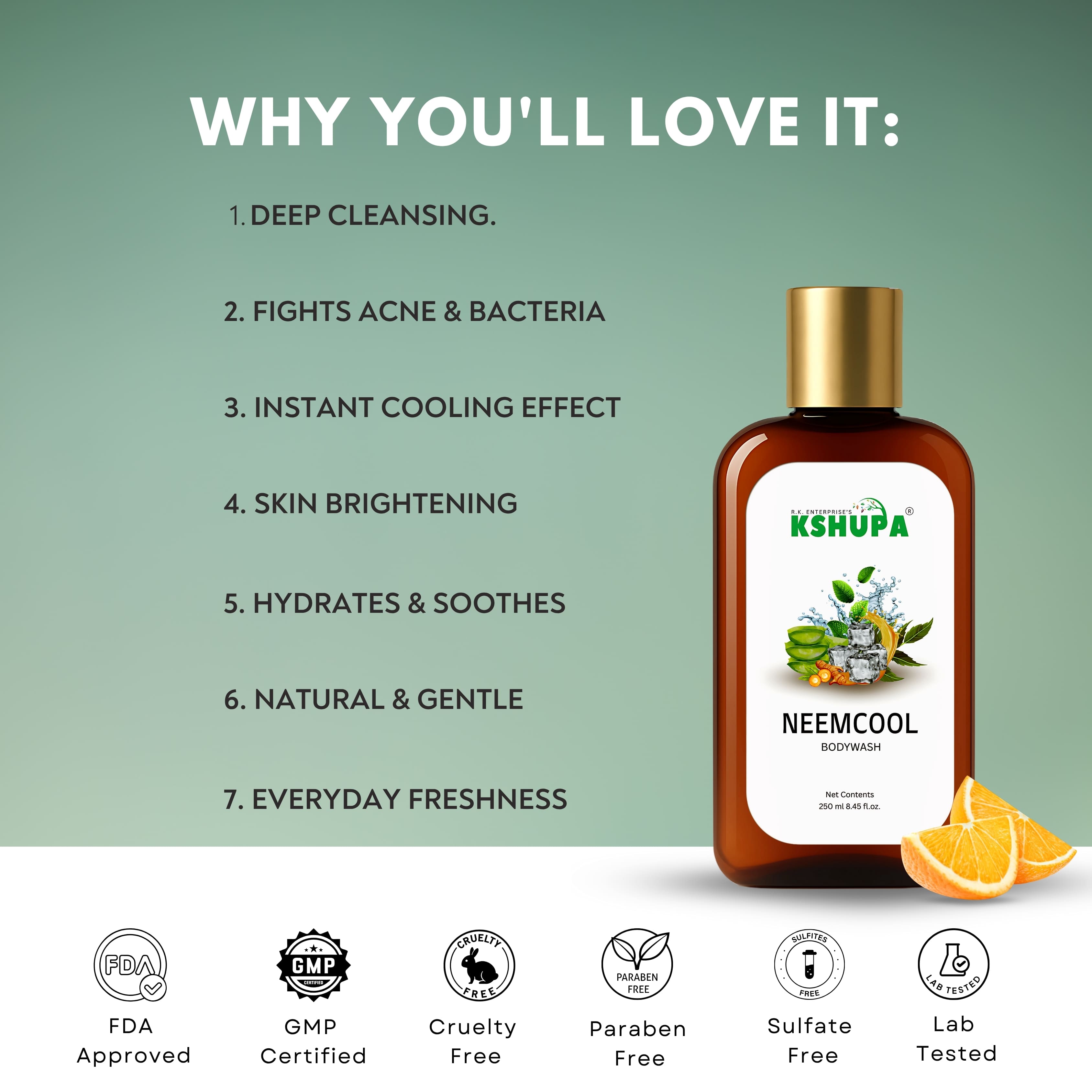 Neem-Cool Body Wash | Neem & Mint Herbal Shower Gel