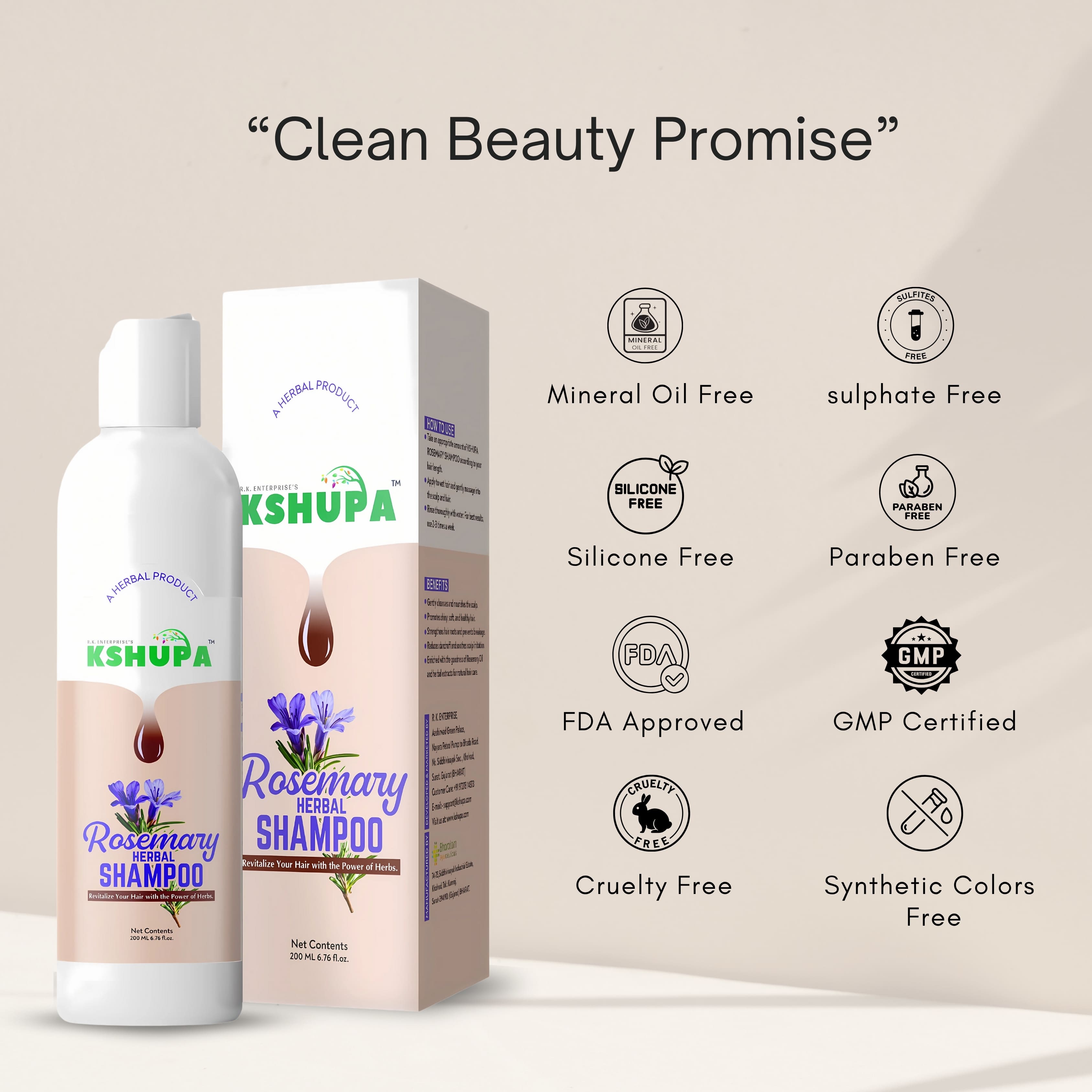 Rosemary Herbal Shampoo | Sulfate-Free Hair Fall Care & Dandruff Control