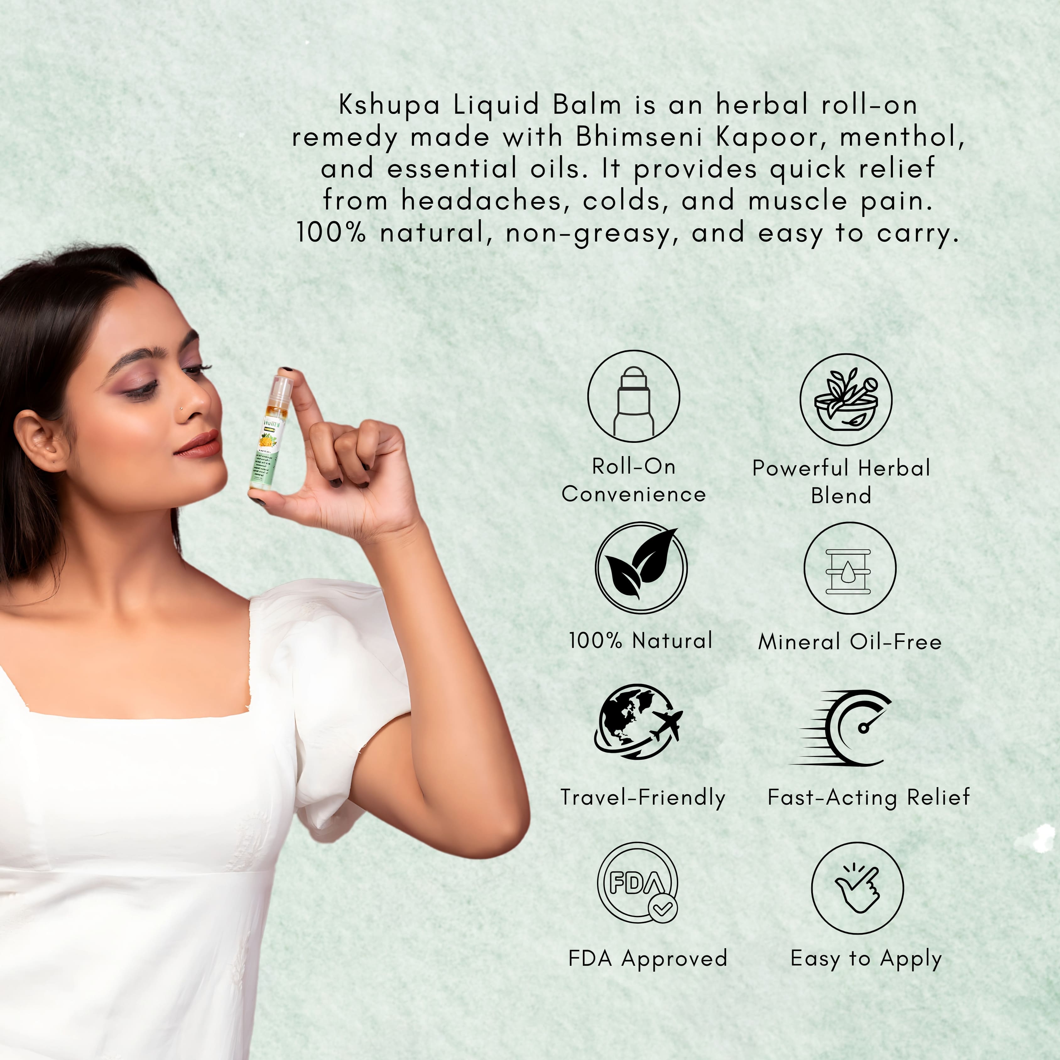 Herbal Liquid Balm | Headache, Pain & Cold Relief